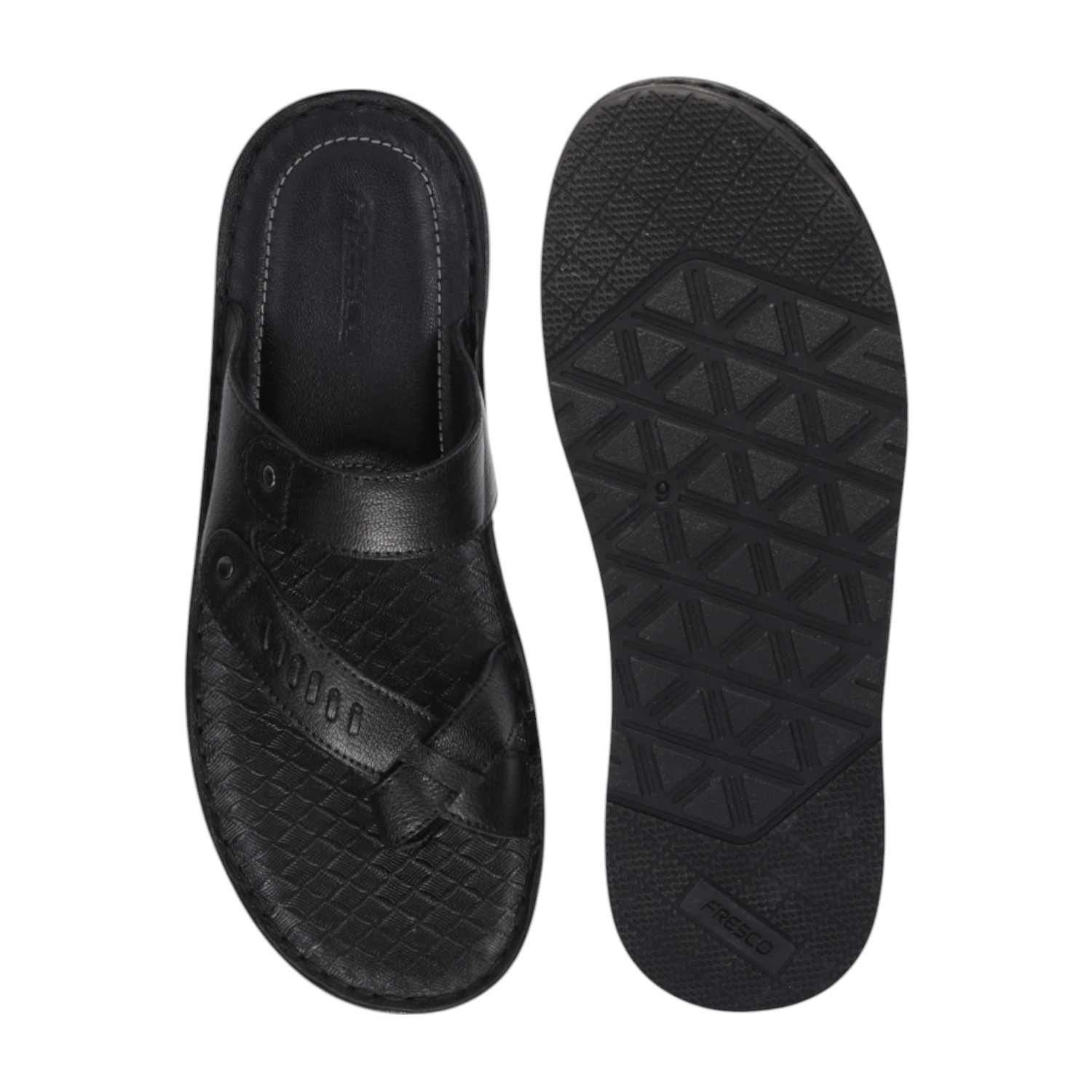 Men Black Comfort Chappal