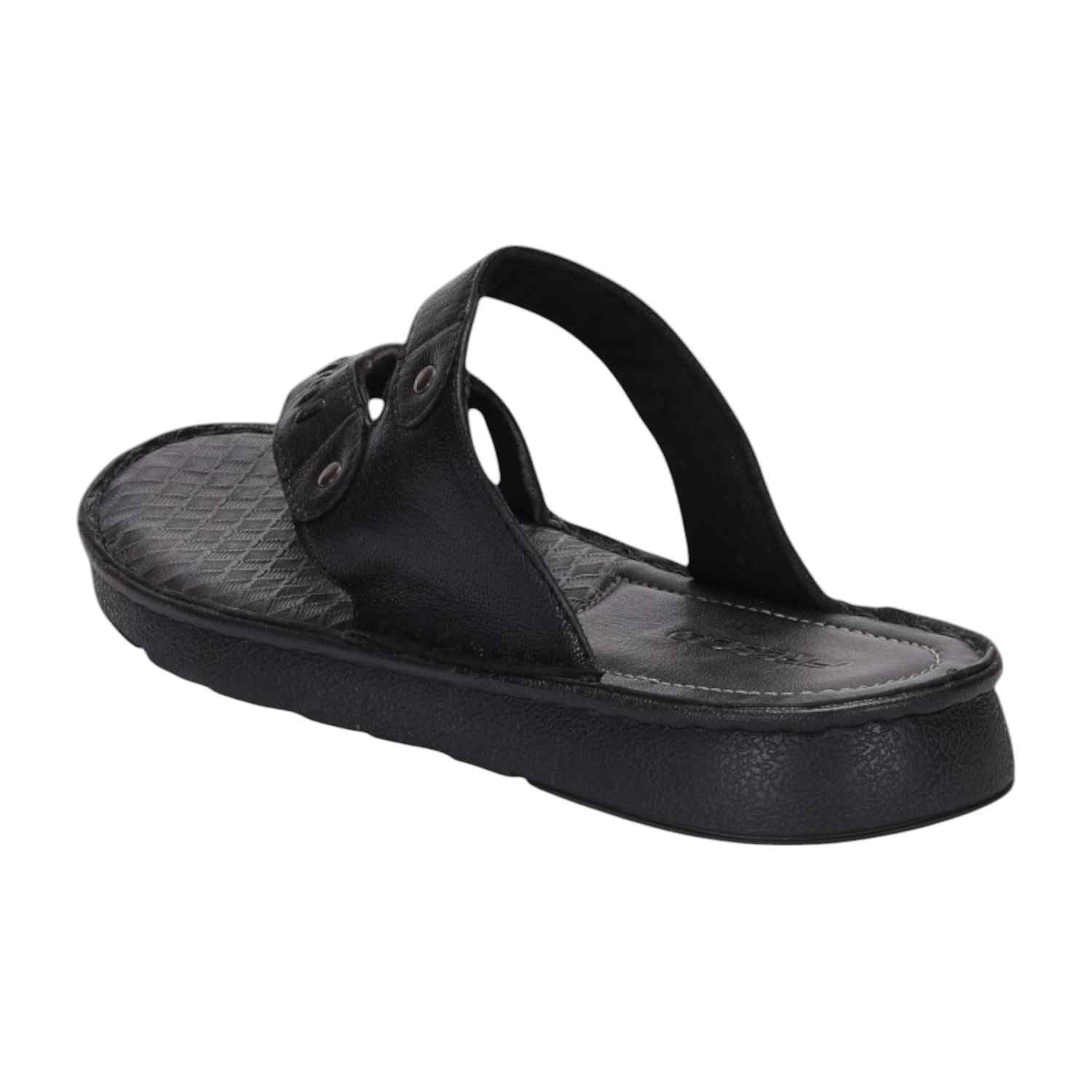 Men Black Comfort Chappal