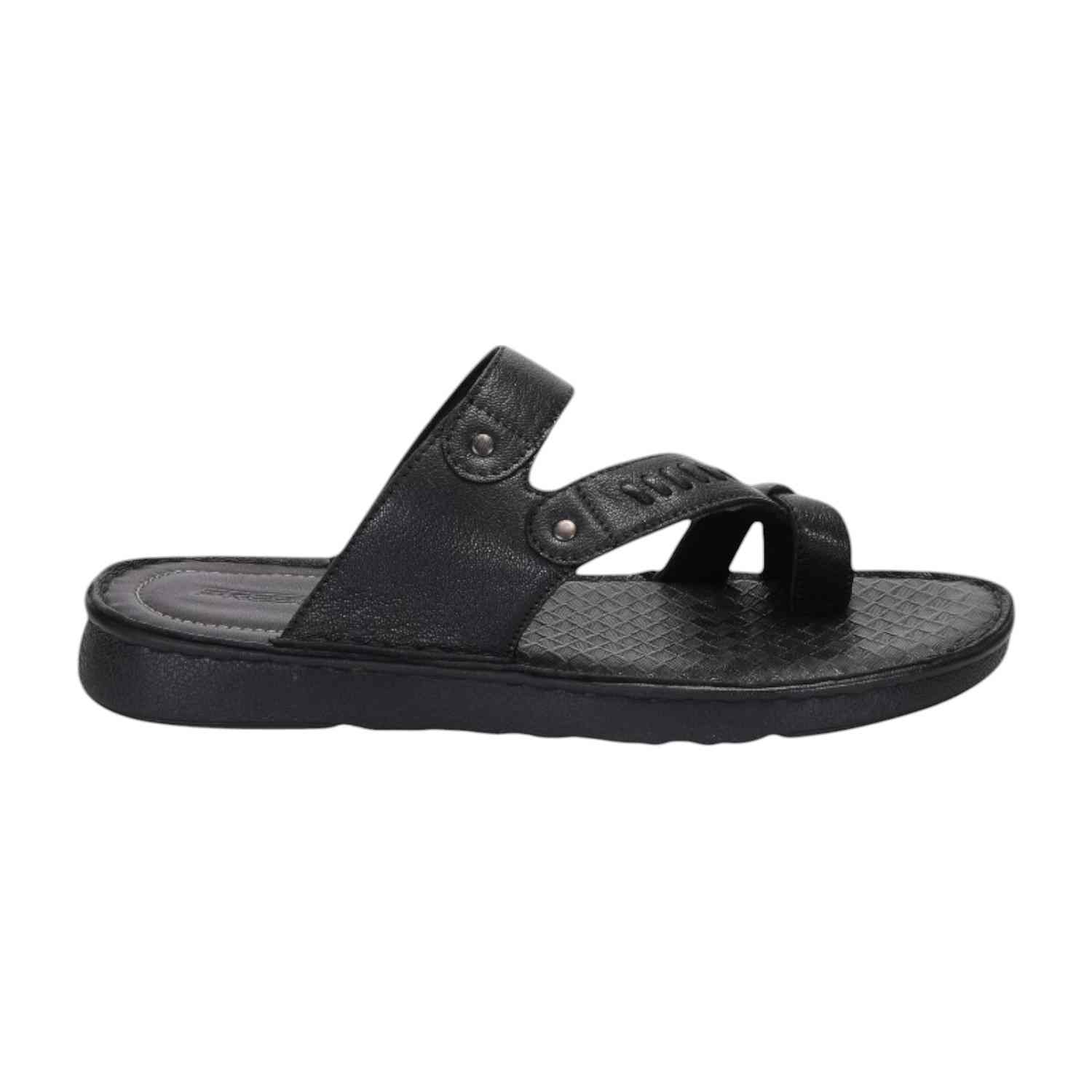 Men Black Comfort Chappal