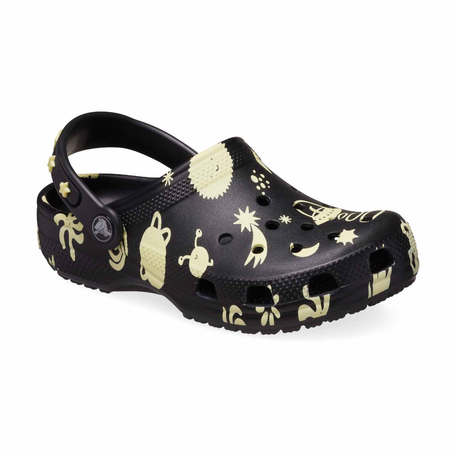 Classic Glow Space Unisex Black Clogs