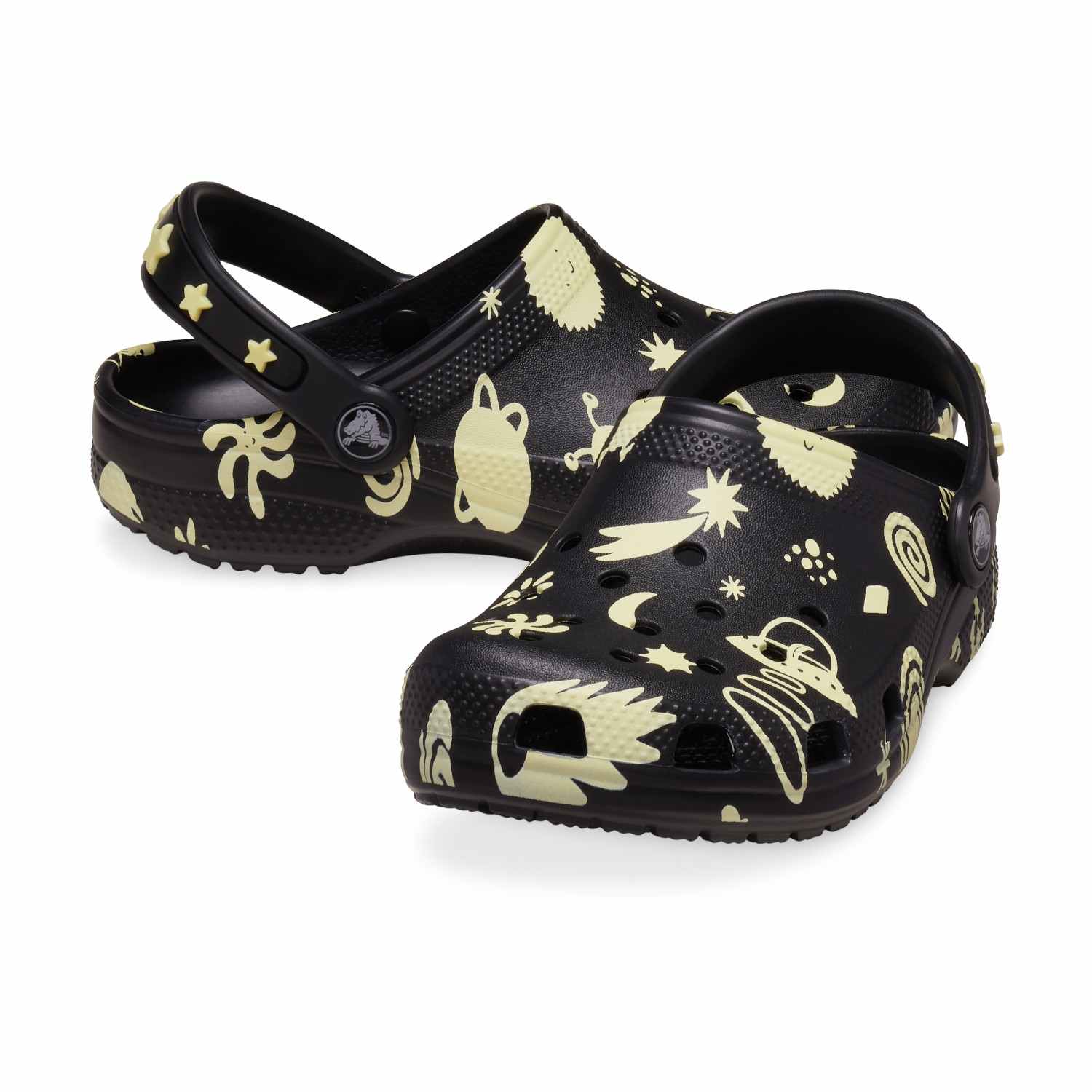Classic Glow Space Unisex Black Clogs