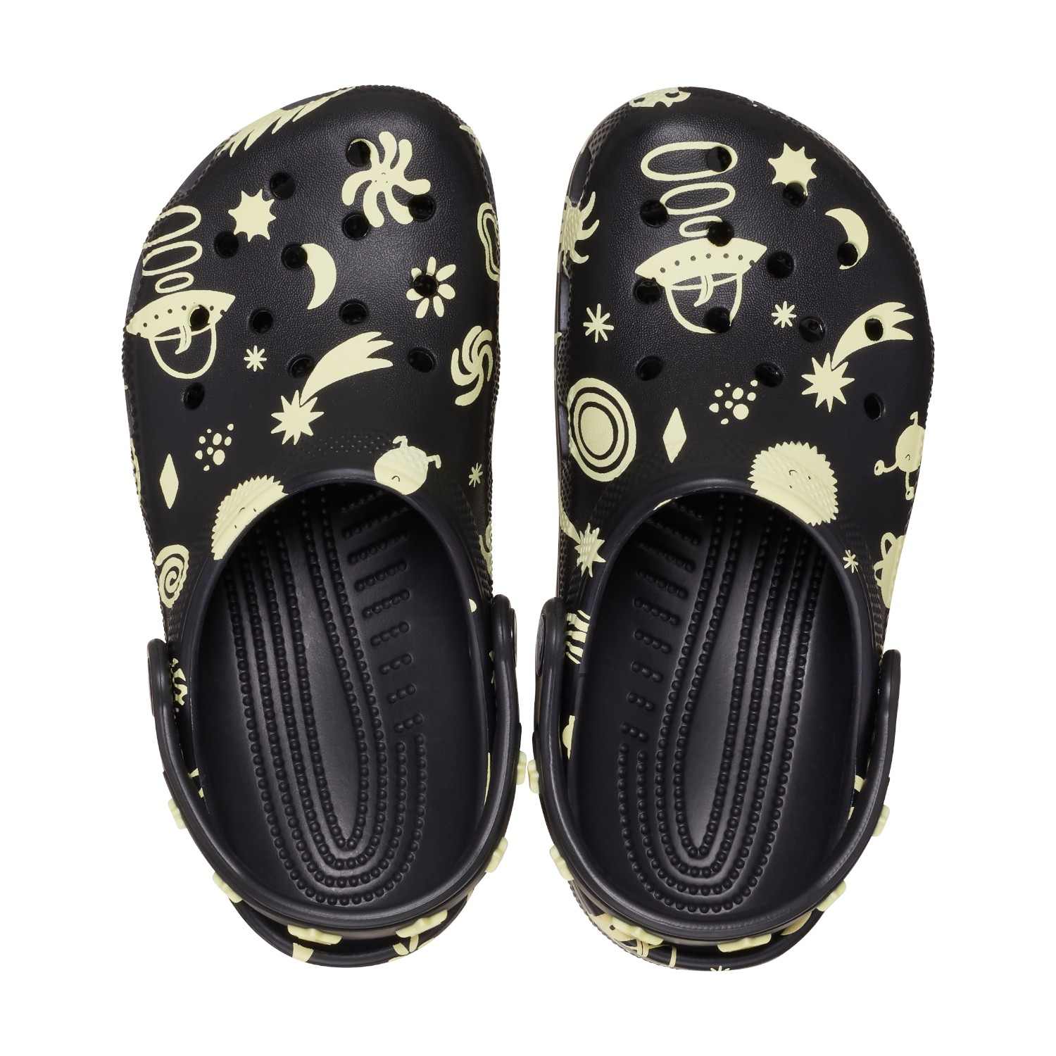 Classic Glow Space Unisex Black Clogs