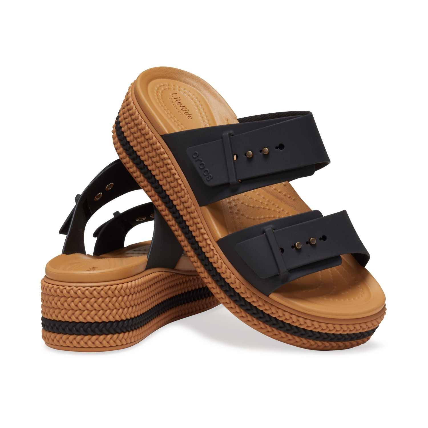 Brooklyn Woven Buckle Black Women Sandal