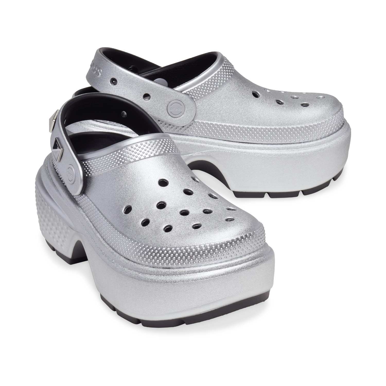 Women Classic Clogs Metallic Silver