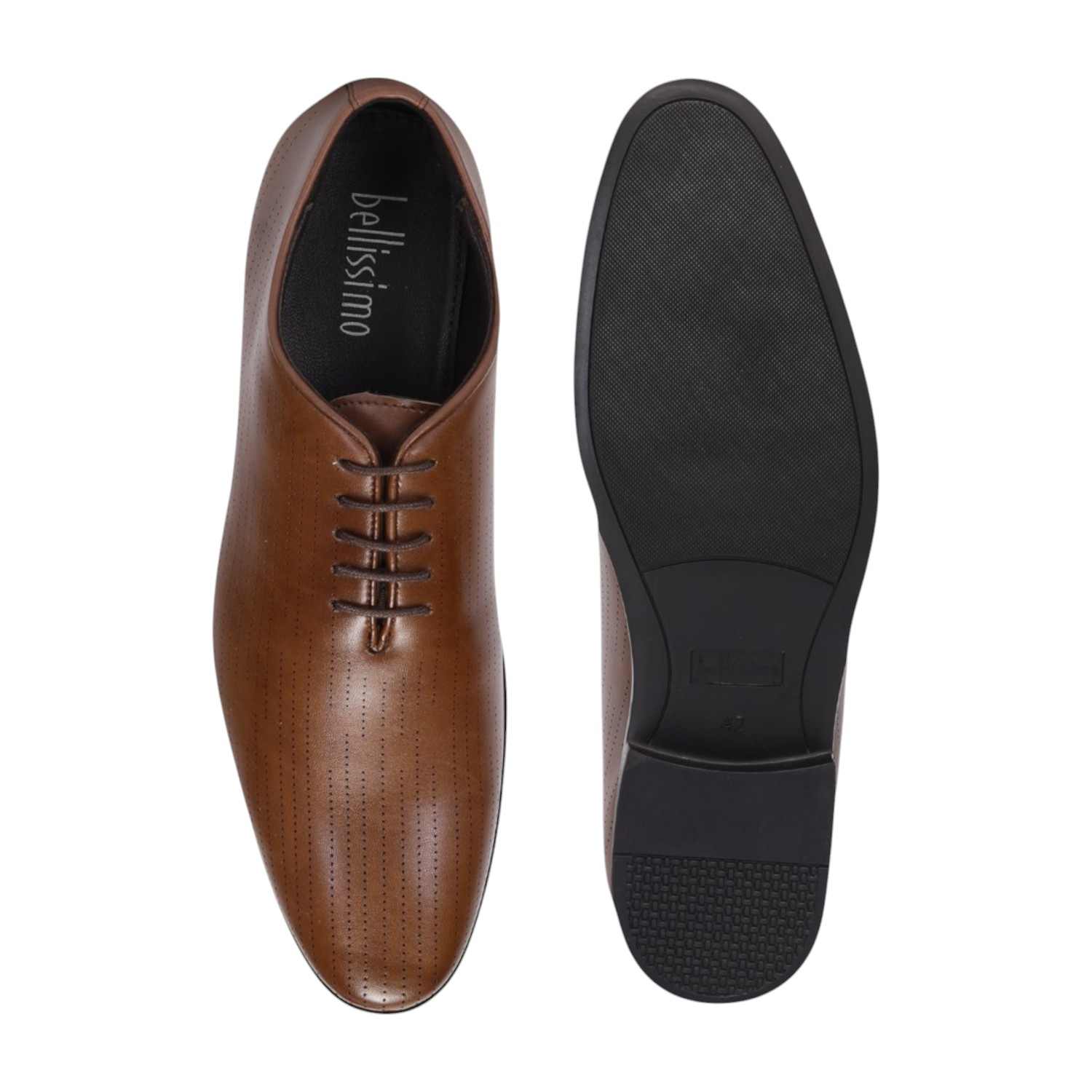 Men Tan Formal Shoes Lace Up