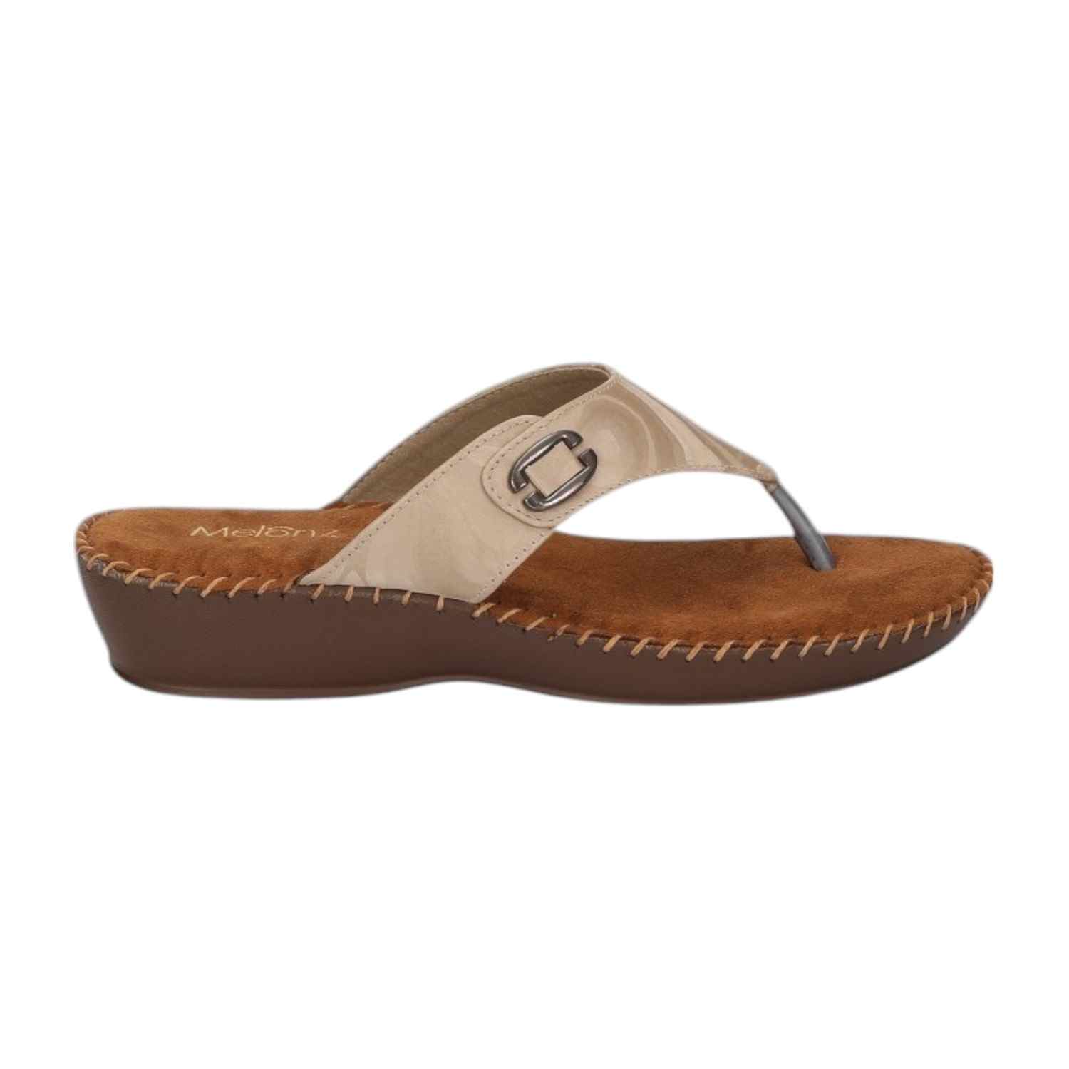 Women Chappal-Thong Gold Casual Flat