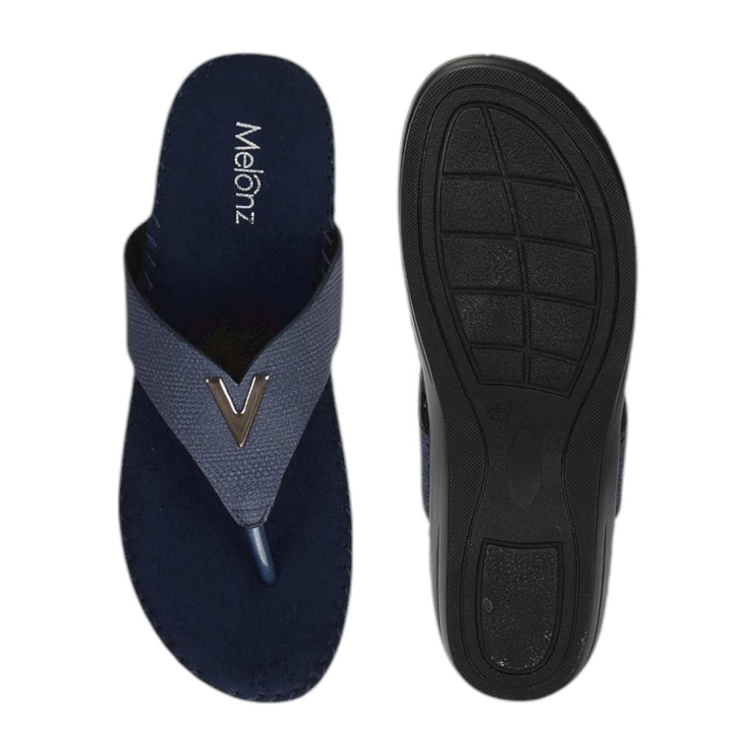 Women Chappal-Thong Blue Casual Flat