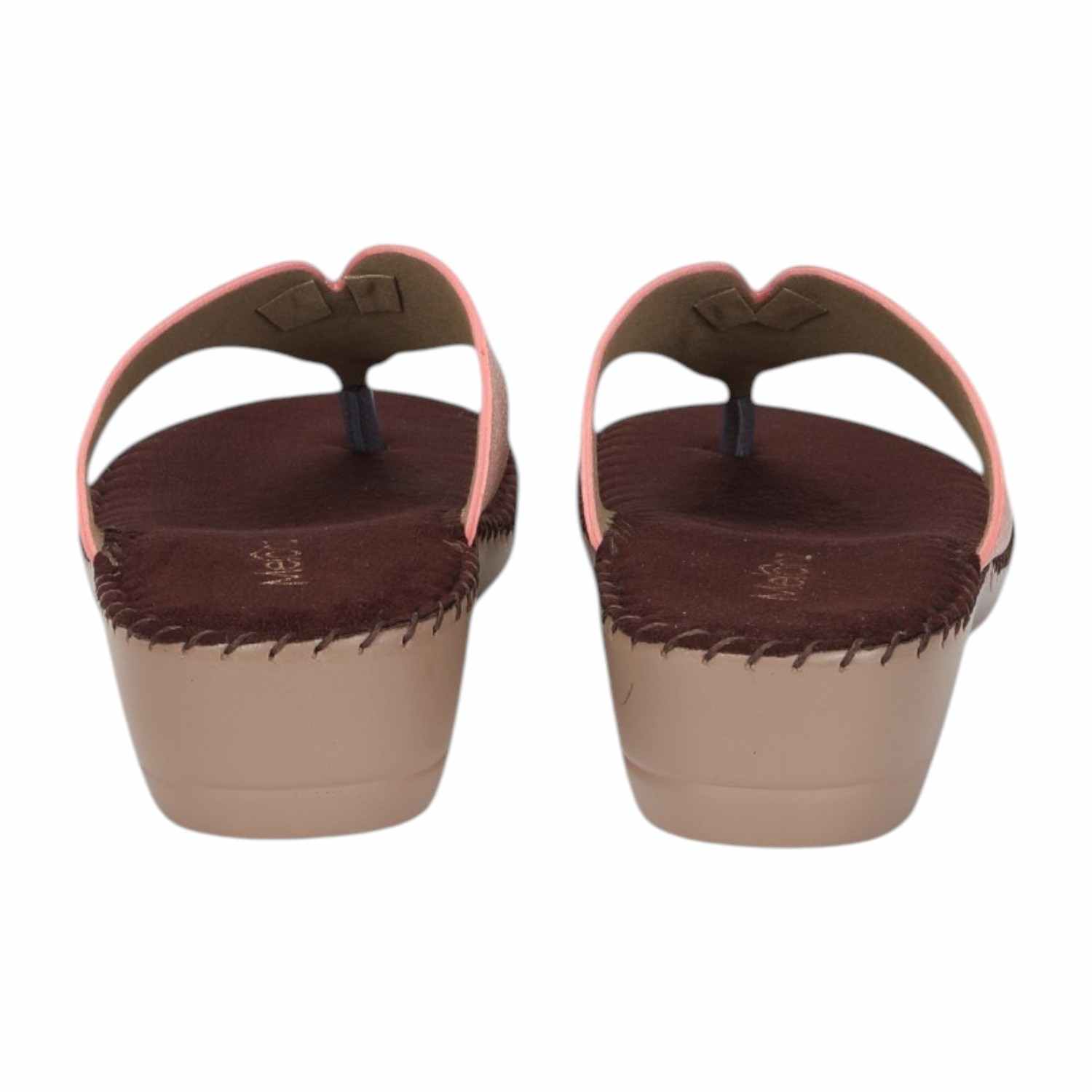 Women Chappal-Thong Peach Casual Flat