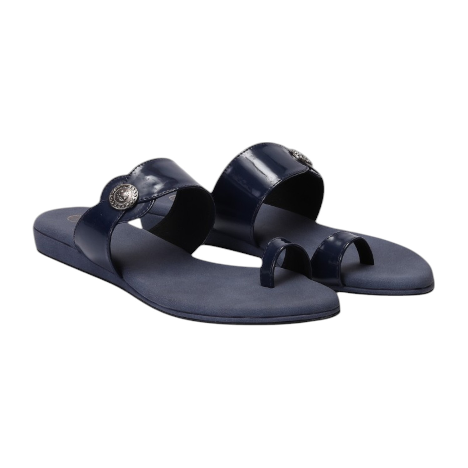 Women Blue Sandal One Toe Casual Flat