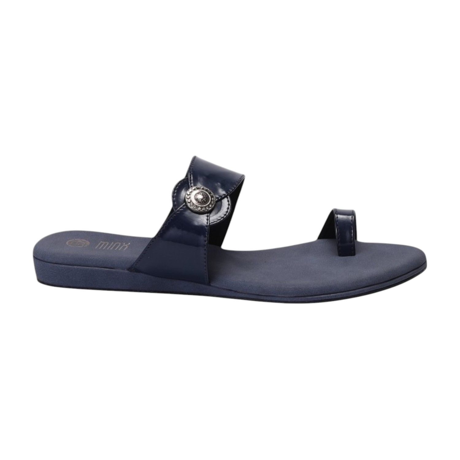 Women Blue Sandal One Toe Casual Flat