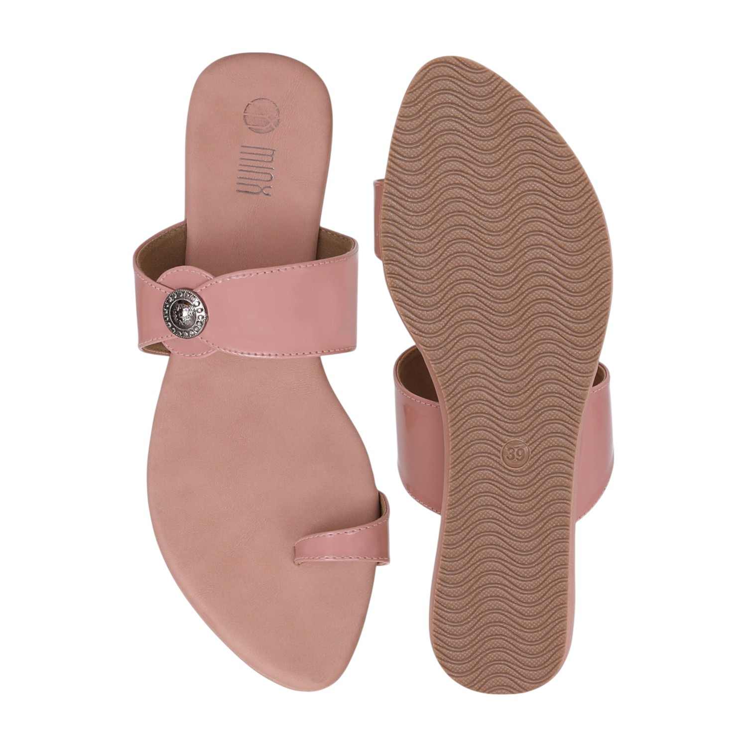 Women Nude Sandal One Toe Casual Flat