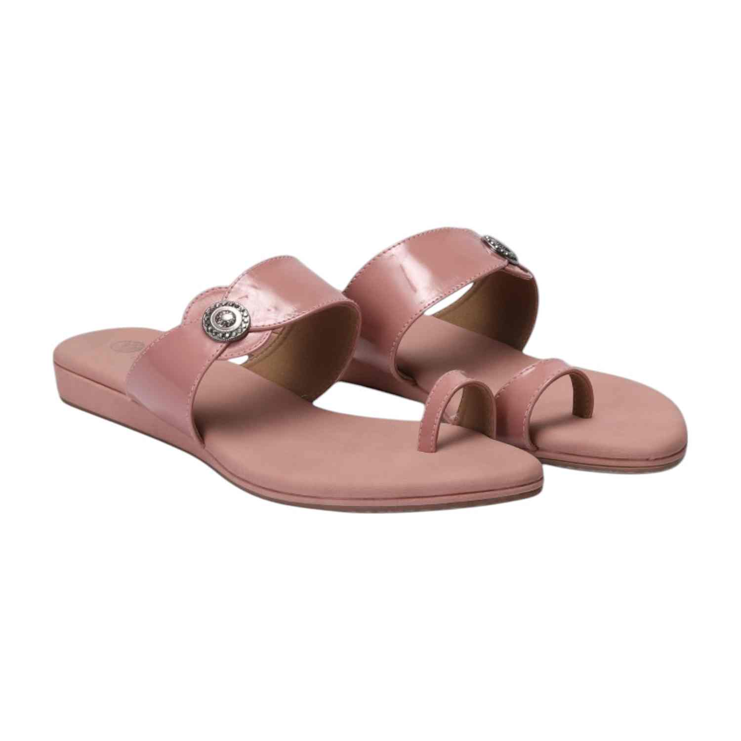 Women Nude Sandal One Toe Casual Flat