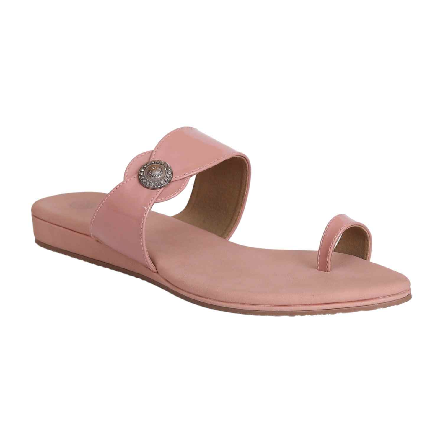 Women Nude Sandal One Toe Casual Flat