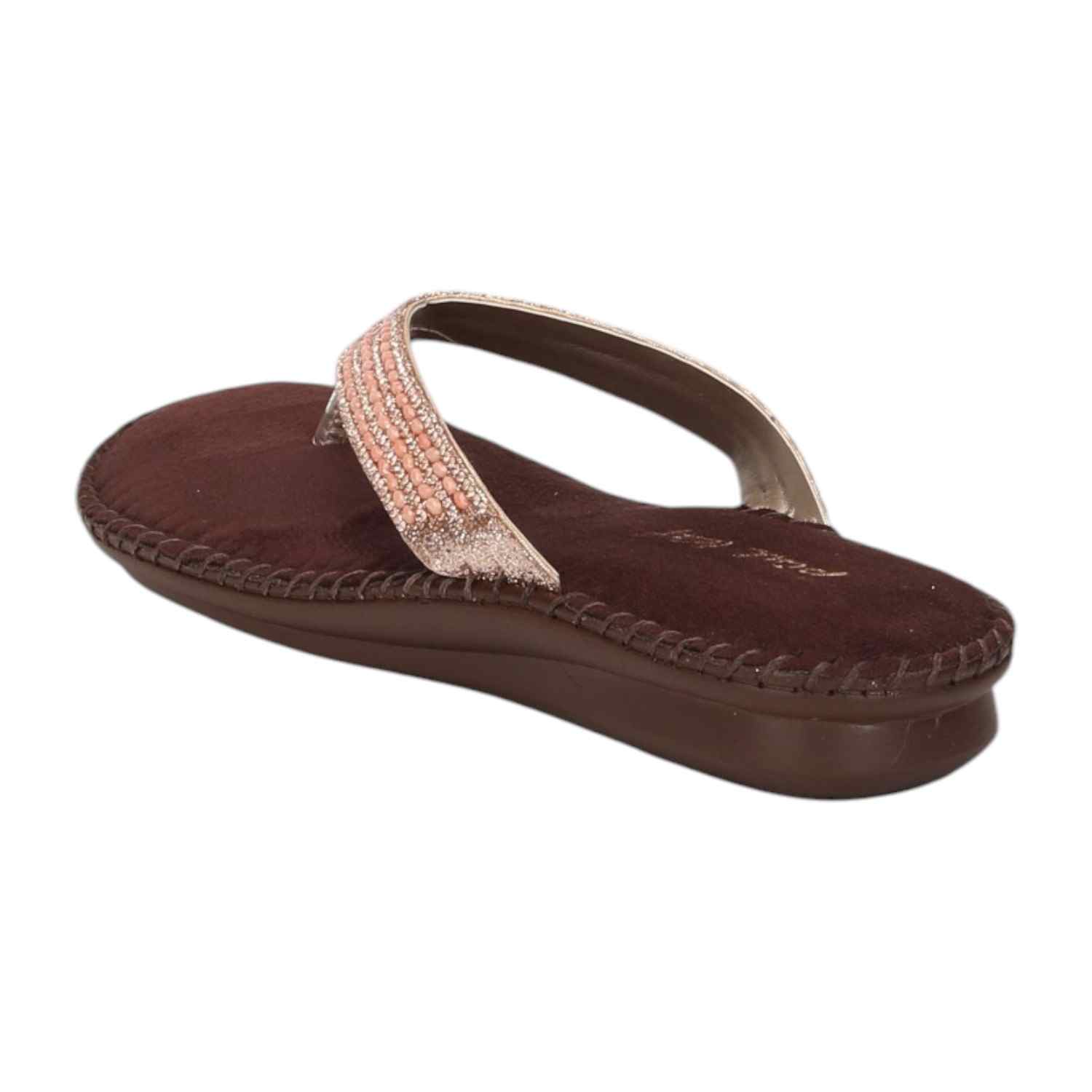 Women Embroided Peach Fashion Flat