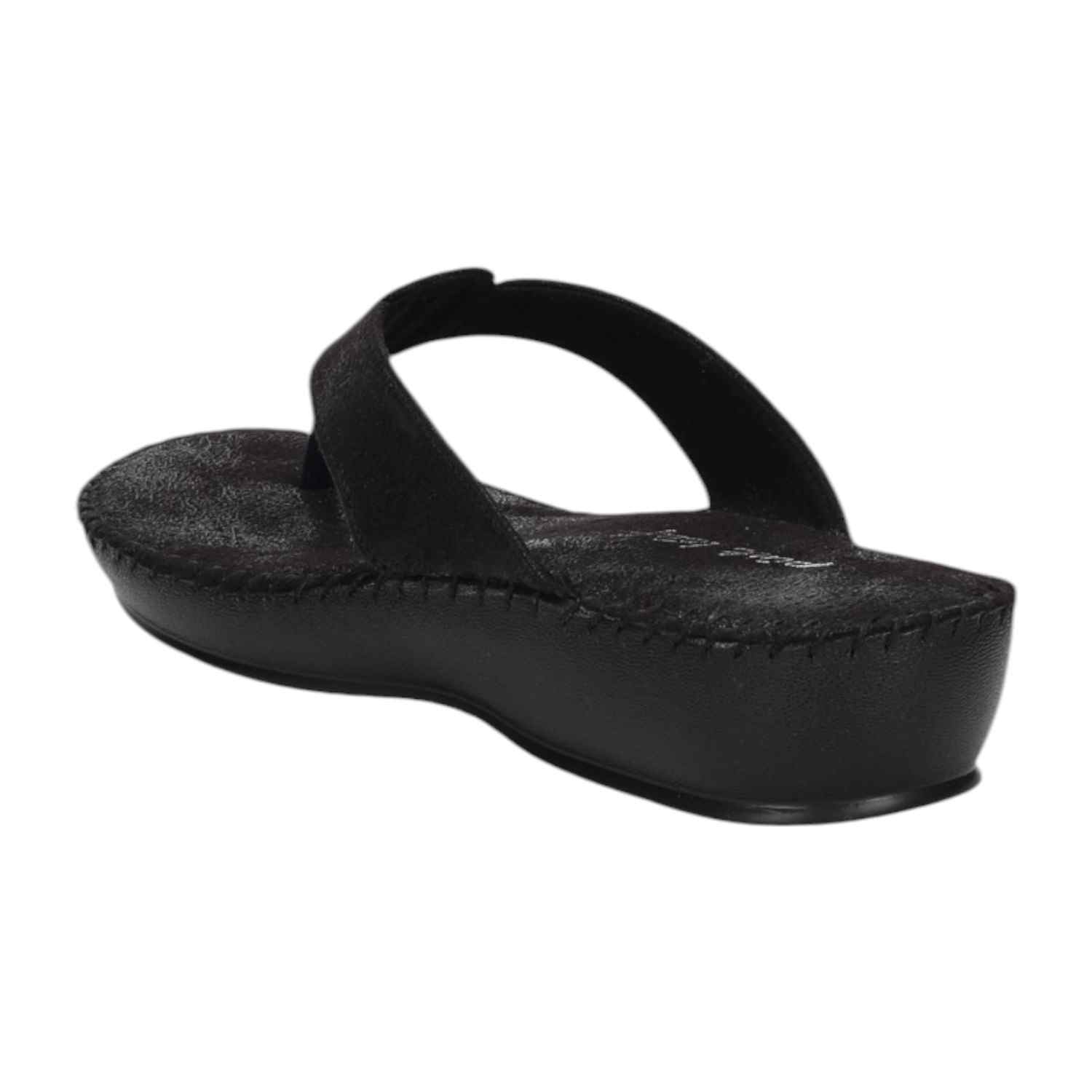 Women Chappal/Thong Black Fashion Flat