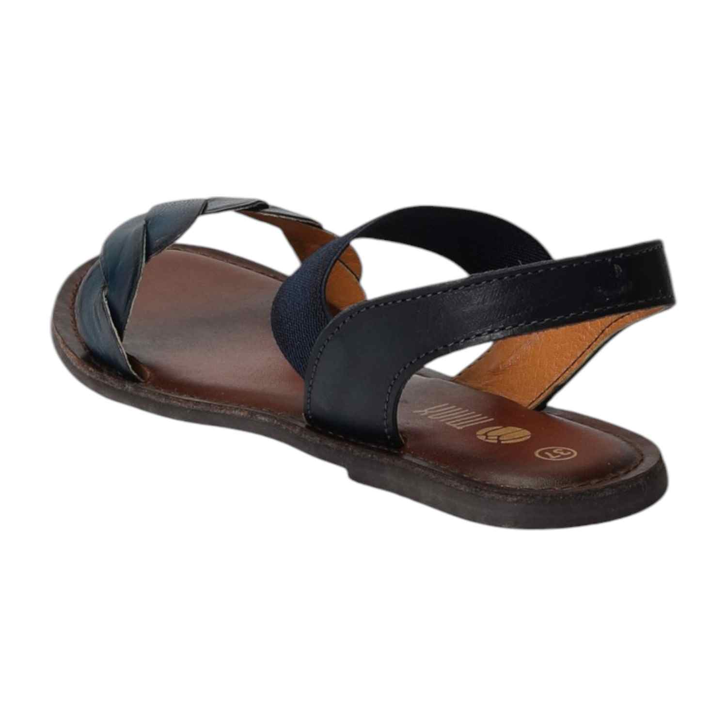 Women Braided Navy Flat Sandals