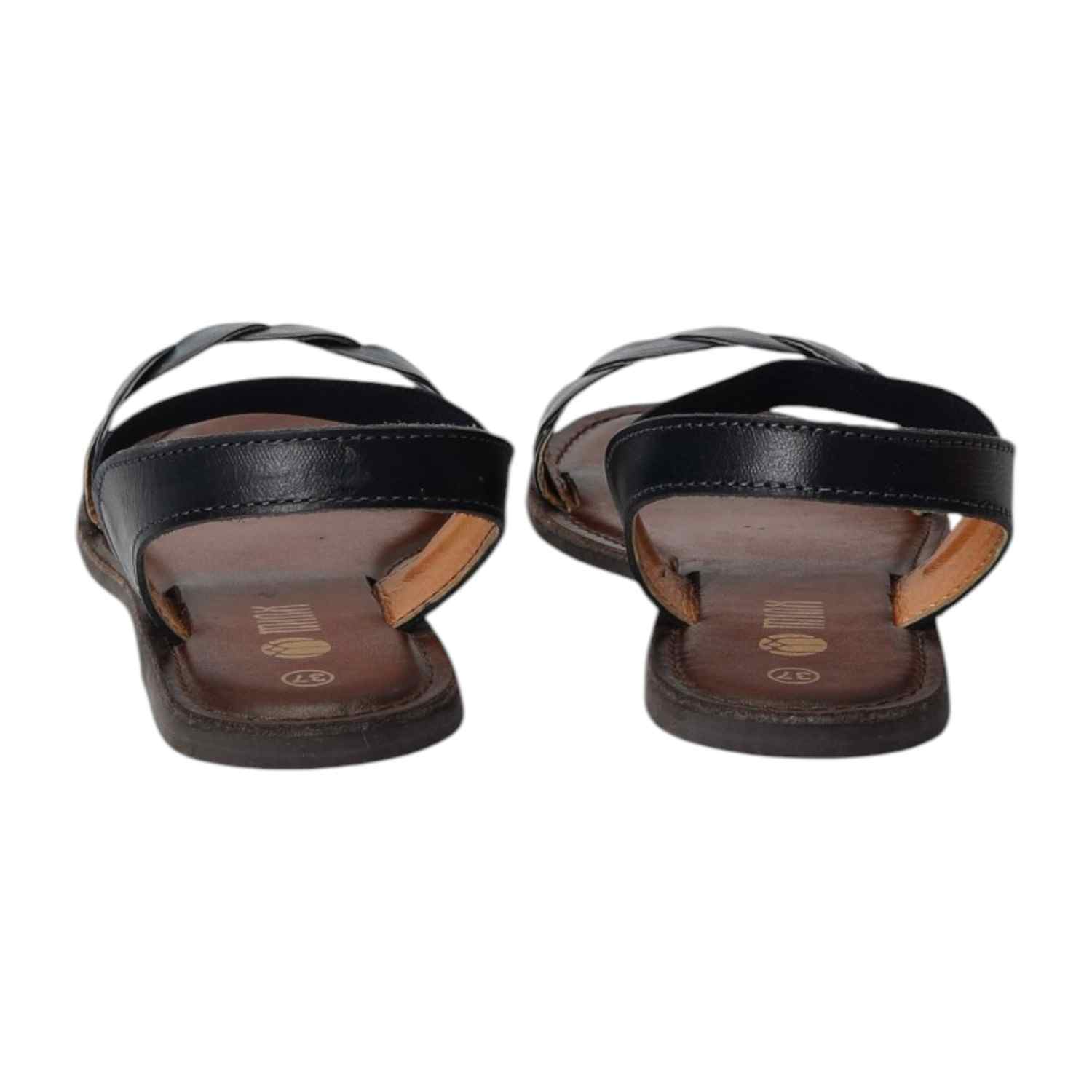 Women Braided Navy Flat Sandals