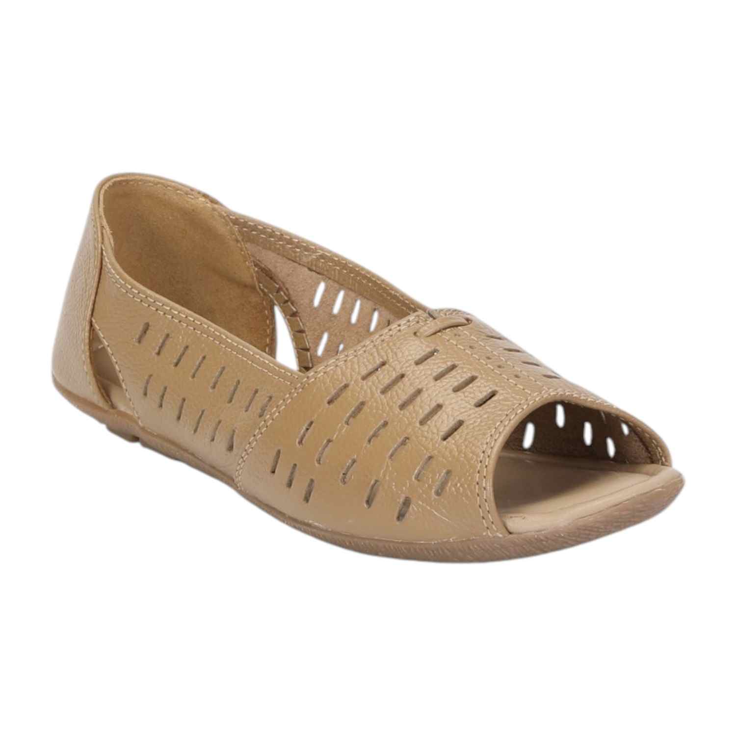 Women Sandals Beige Casual Flat