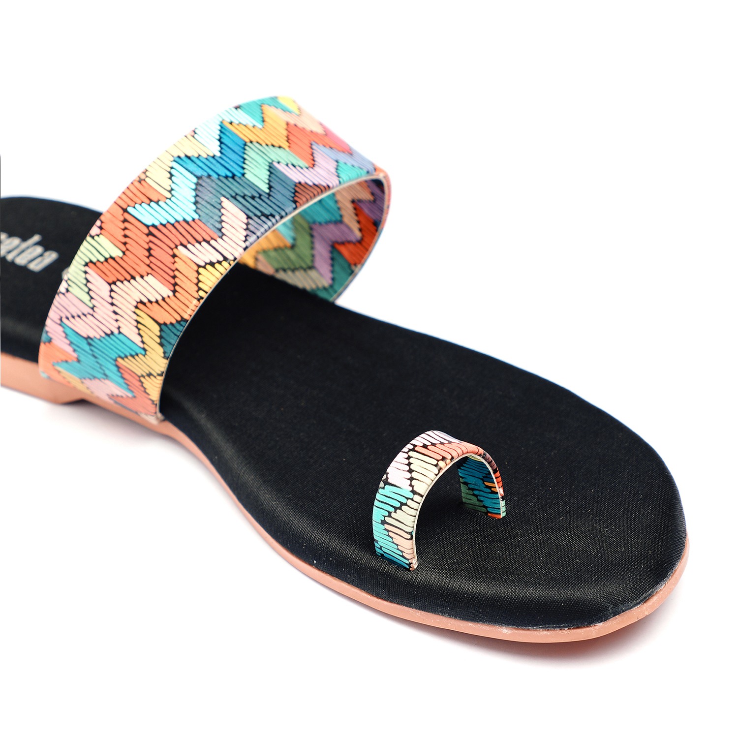 Women Multi Color Toe Ring Casual Flats