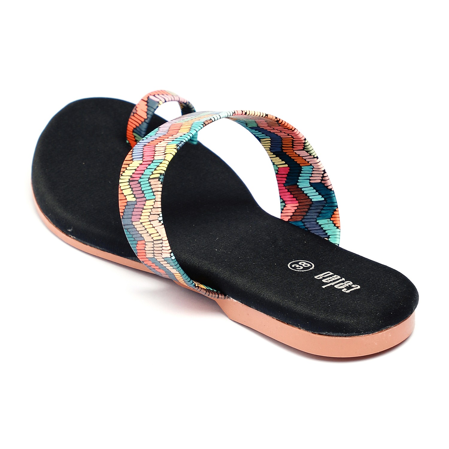 Women Multi Color Toe Ring Casual Flats