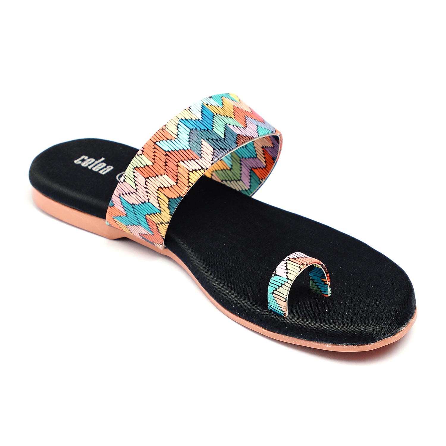 Women Multi Color Toe Ring Casual Flats