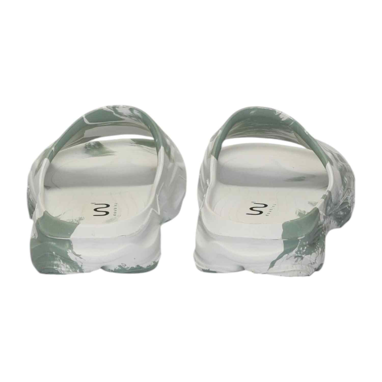 Women Slides-Flip White Mint Green Slip On