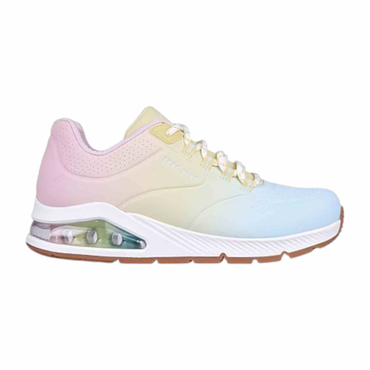 White-Multi Women Uno 2-Color Waves Running Shoes