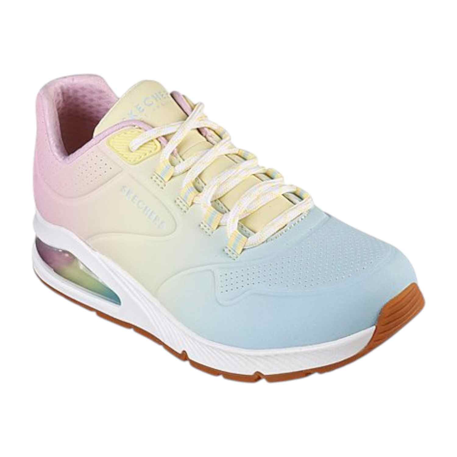 White-Multi Women Uno 2-Color Waves Running Shoes