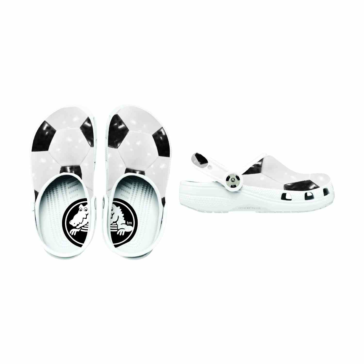 Classic Soccer Ball Unisex White/Black Clogs