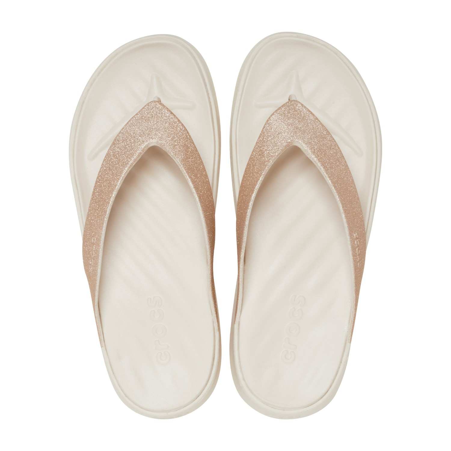 Women Glitter Flip Flops Champagne Gold