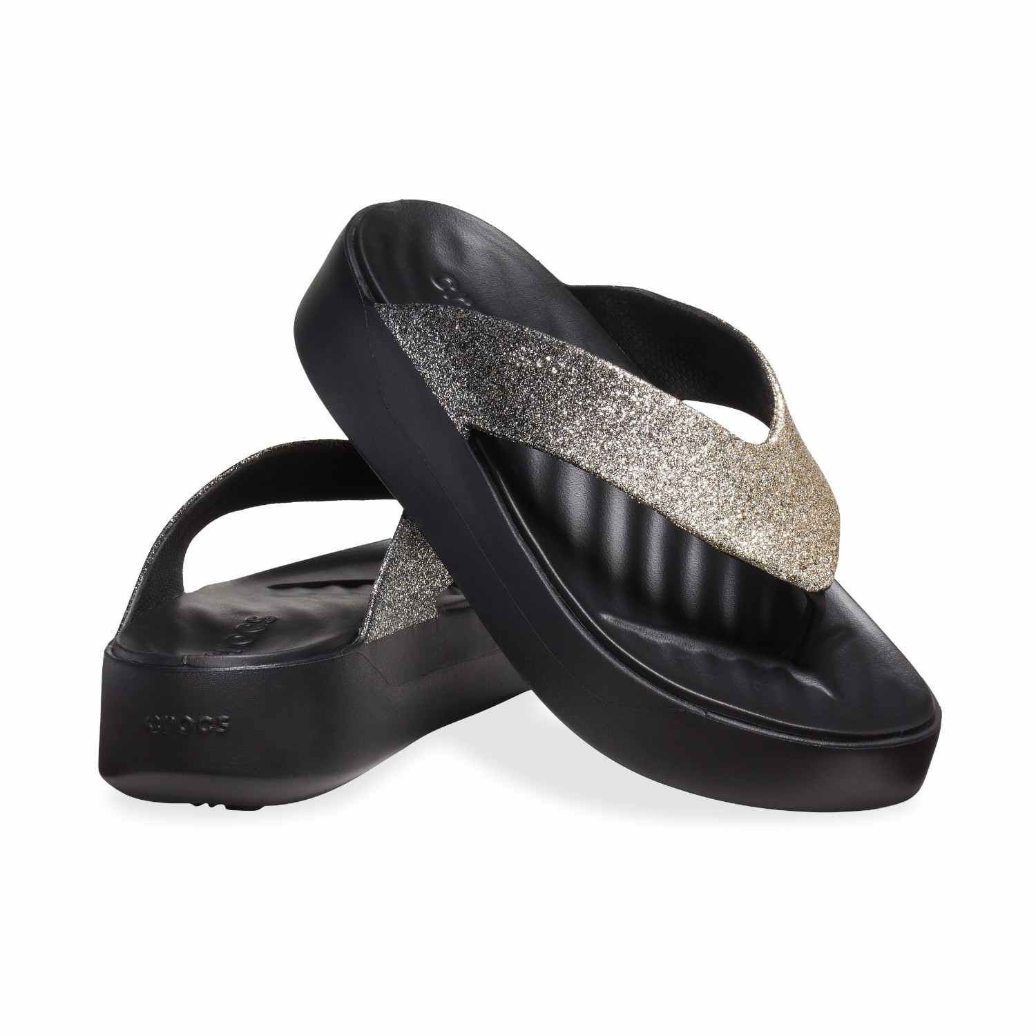 Women Tulum Glitter Flip Black & Gold Ombre