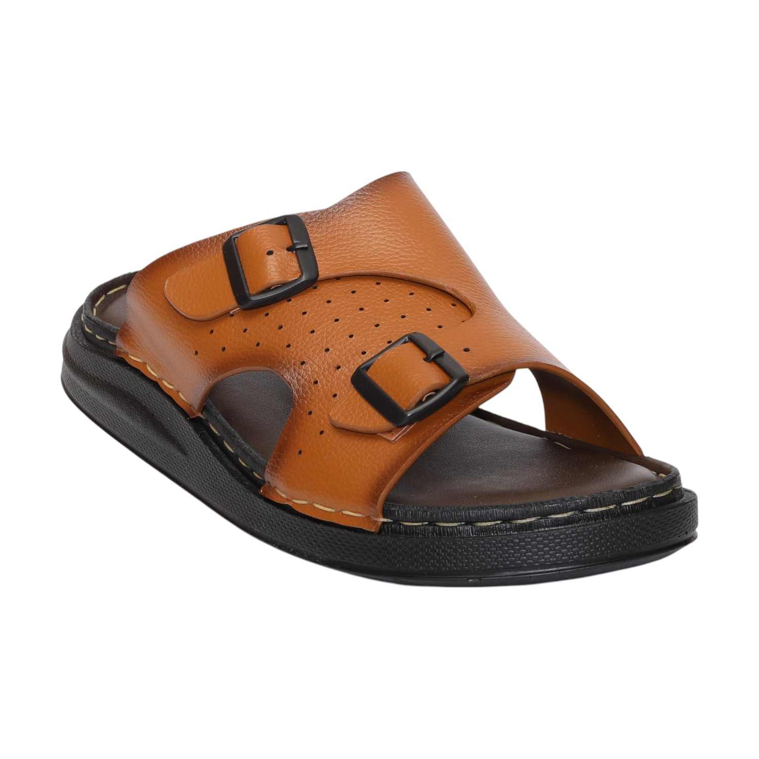 Men Tan Comfort Sliders