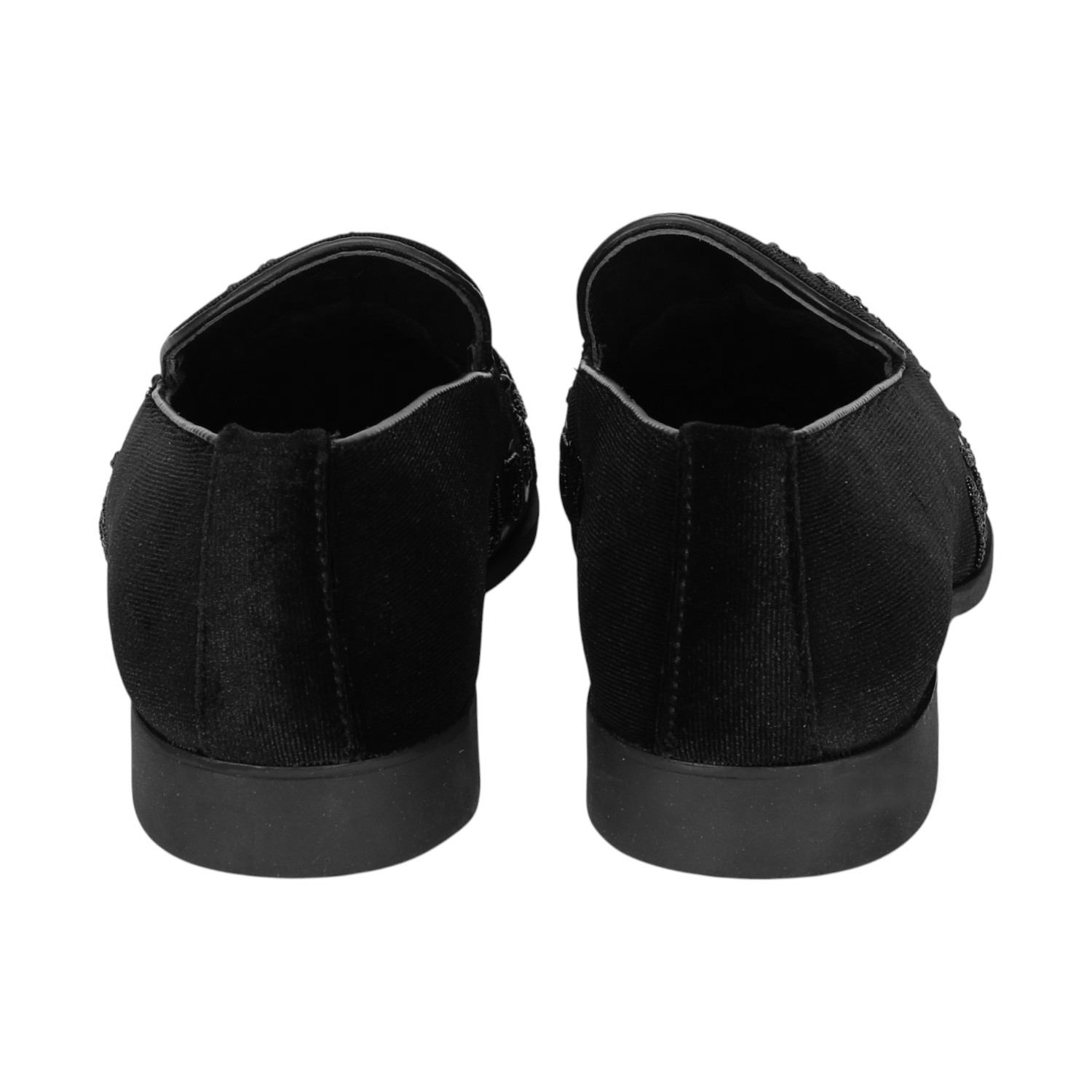 Men Black Joothis/Ethnic  Slip On