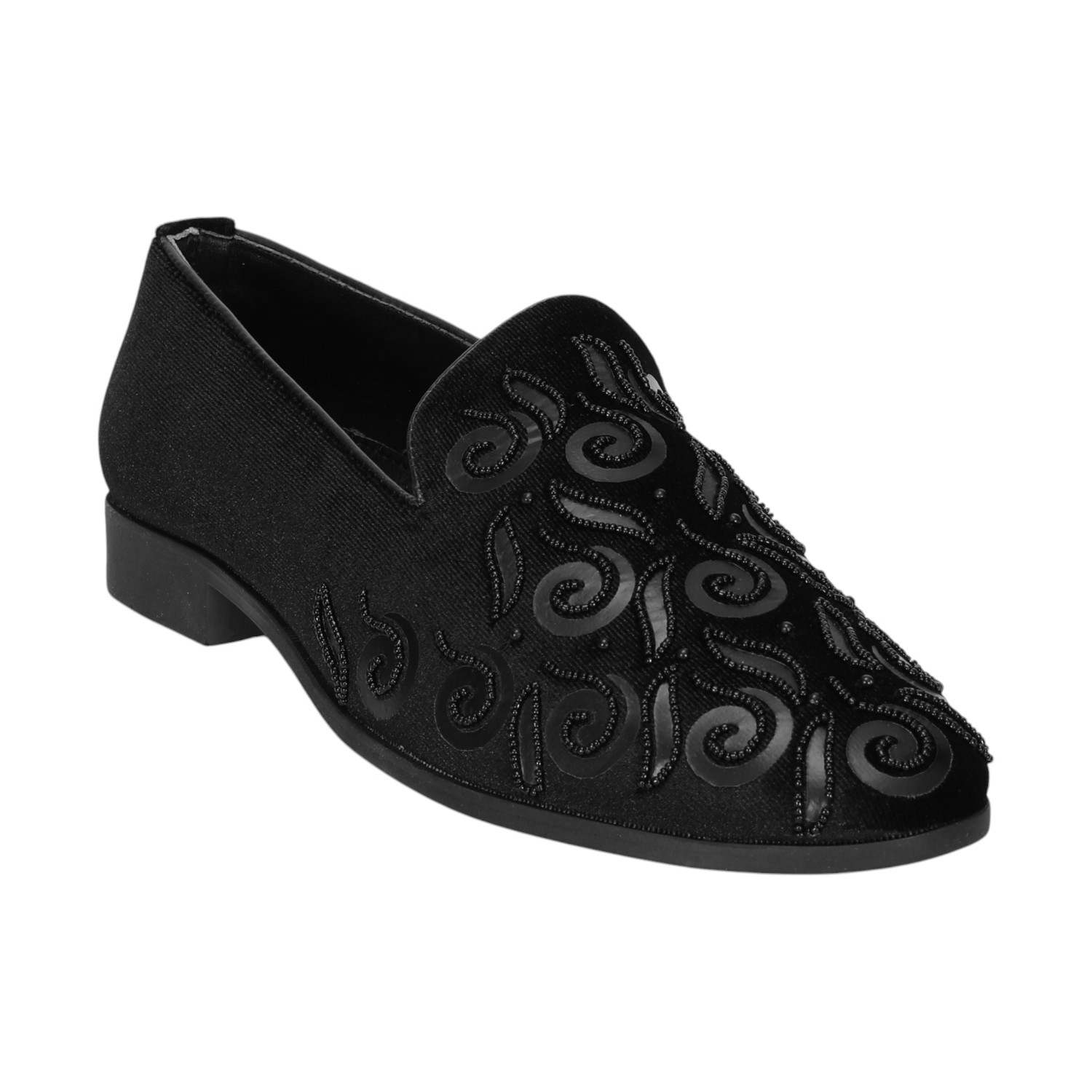 Men Black Joothis/Ethnic  Slip On