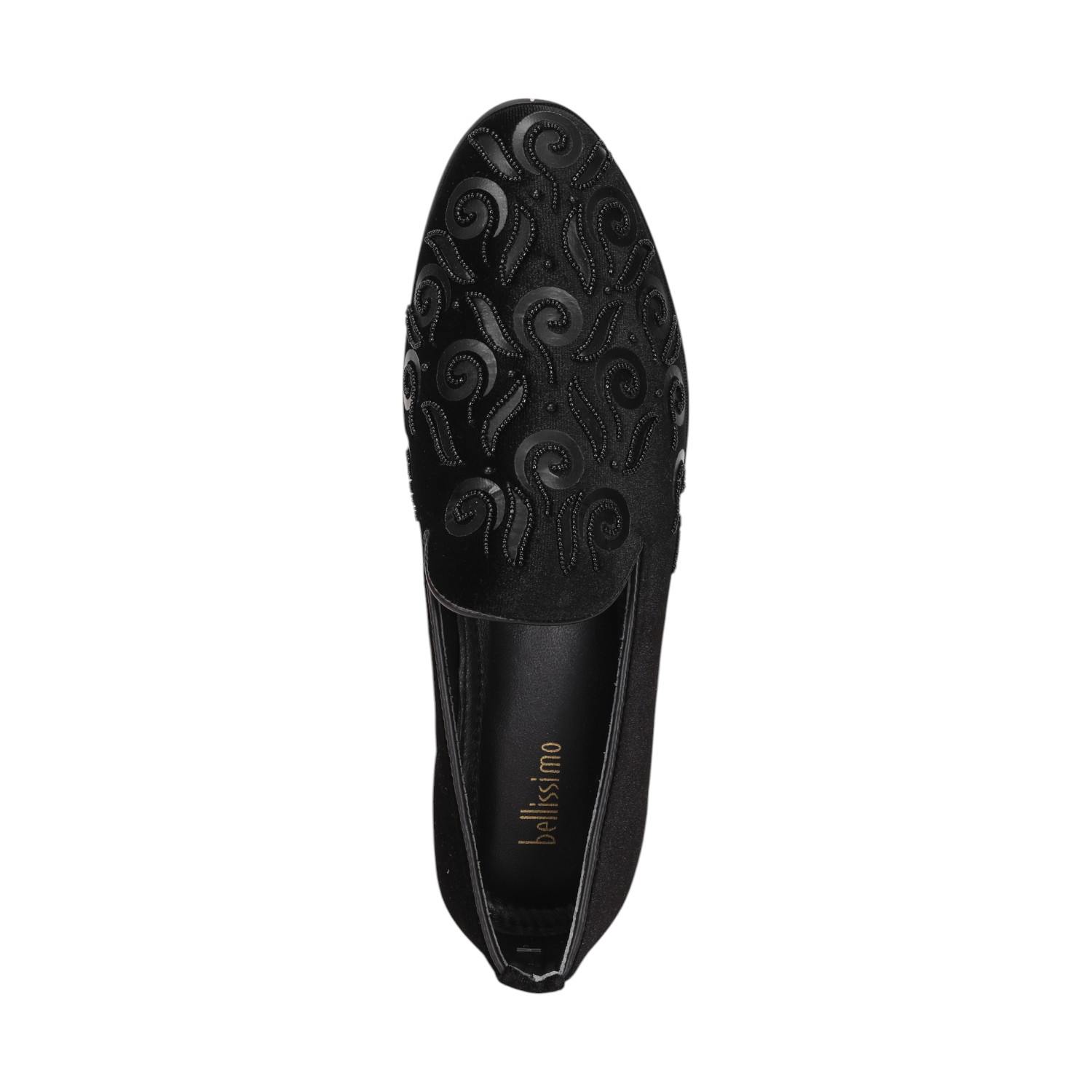 Men Black Joothis/Ethnic  Slip On