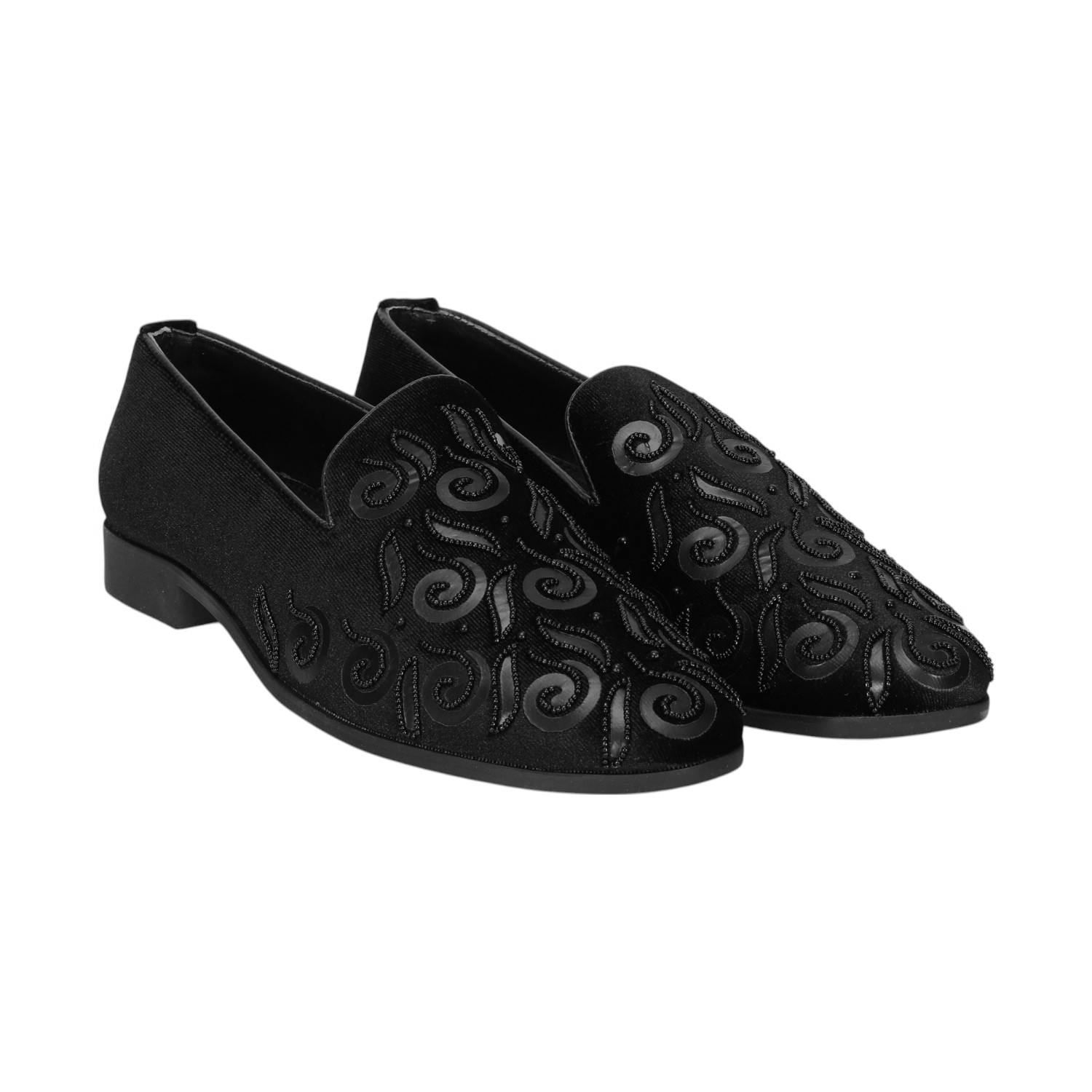 Men Black Joothis/Ethnic  Slip On