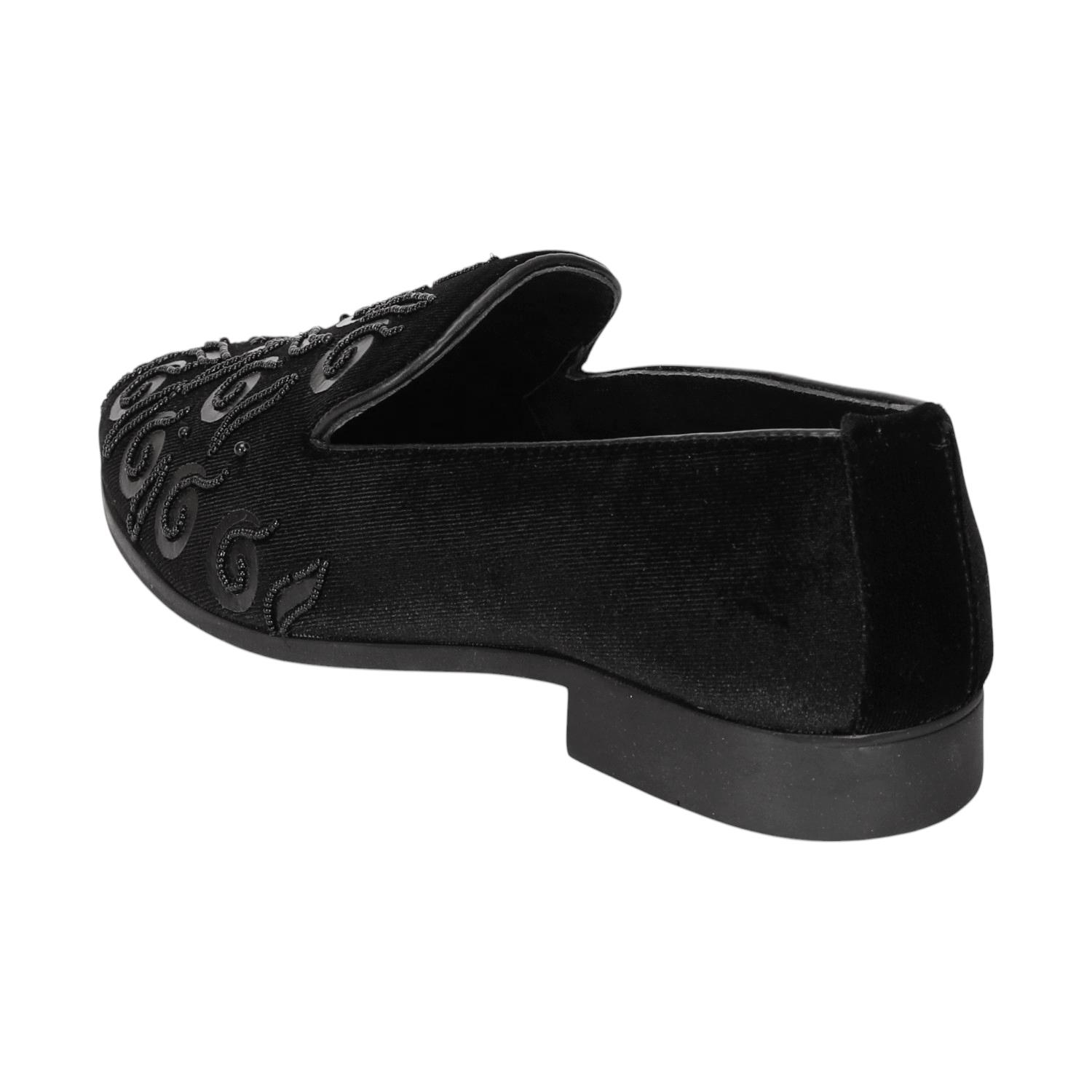 Men Black Joothis/Ethnic  Slip On