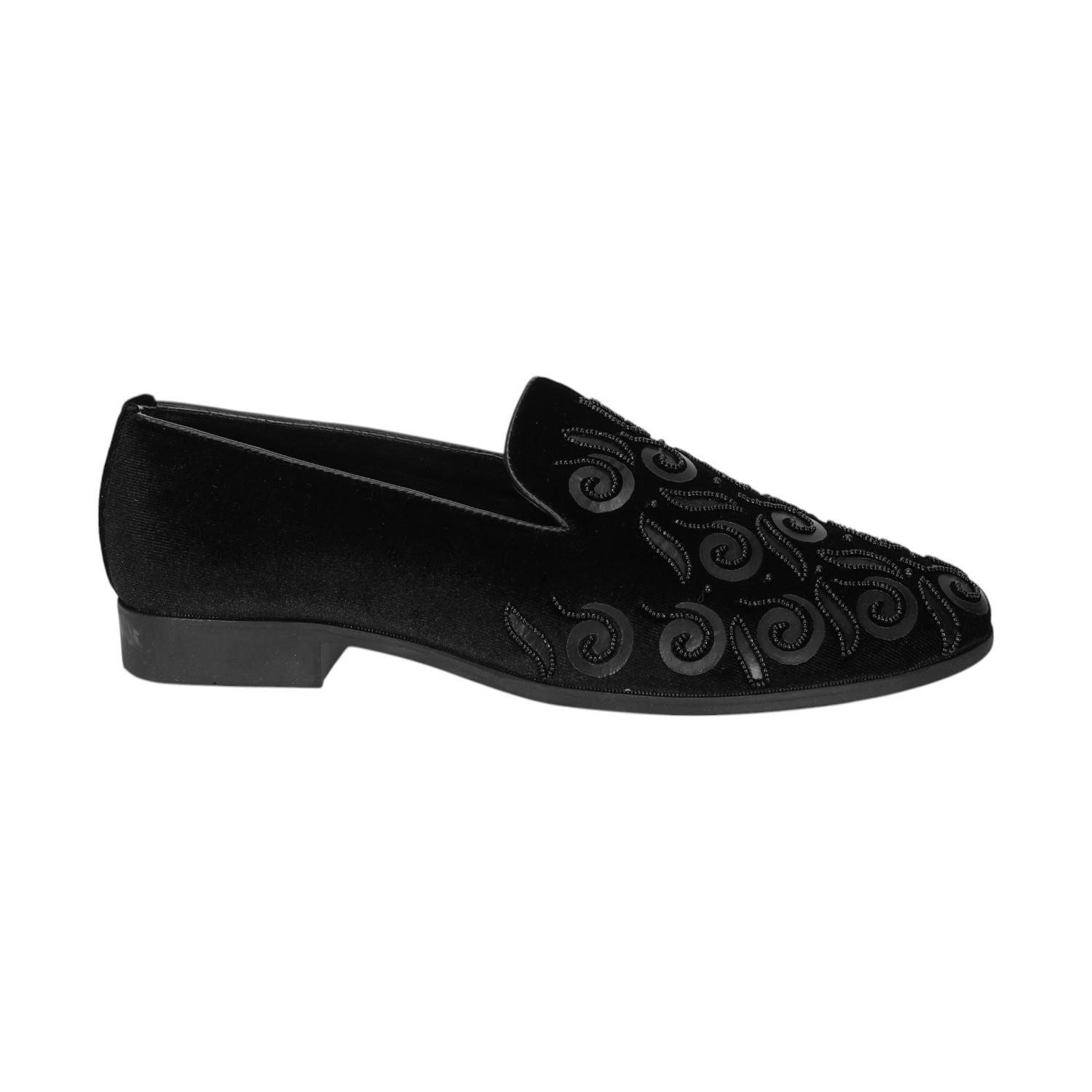 Men Black Joothis/Ethnic  Slip On
