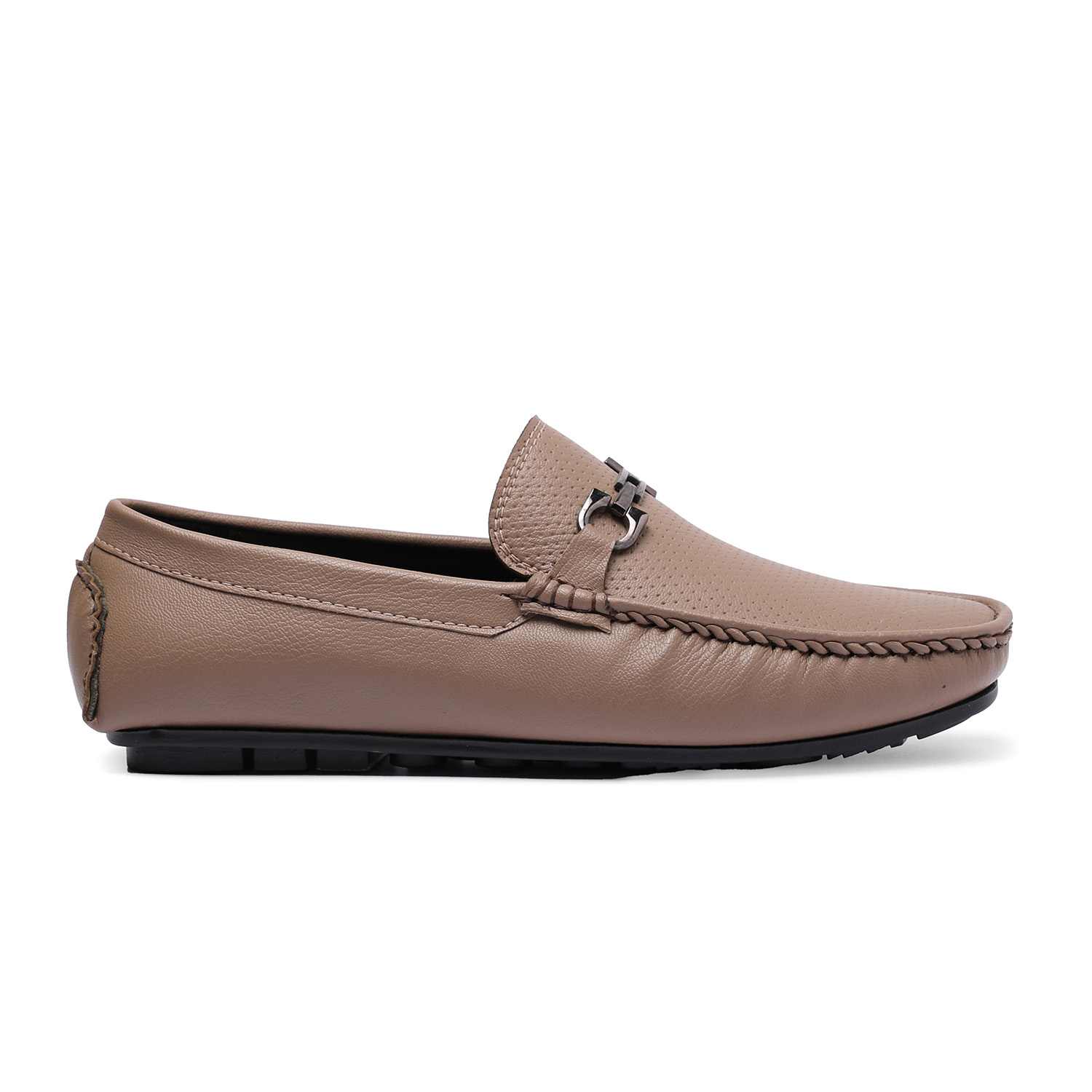 Beige Casual Slip on with Metal Bit Detail For Men
