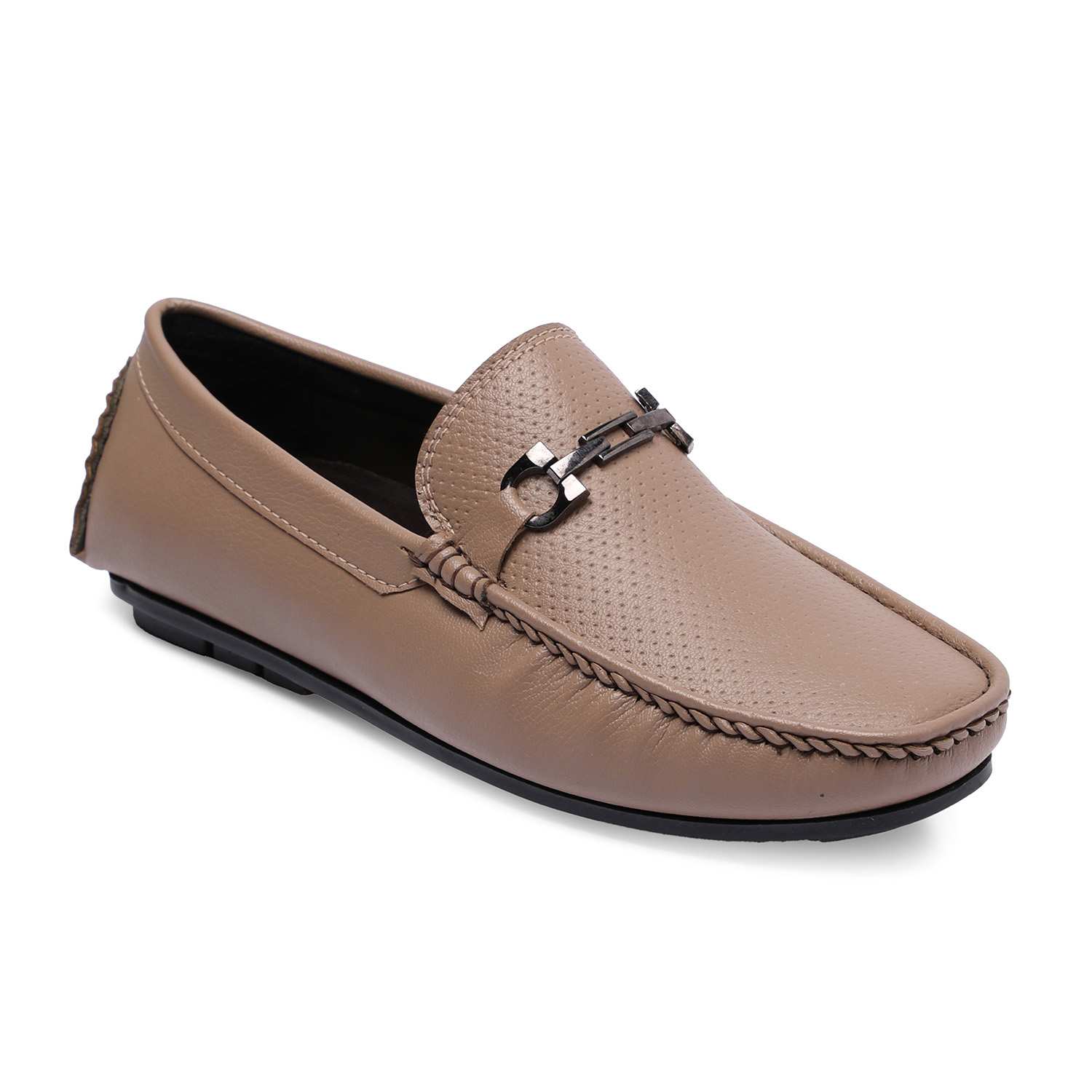 Beige Casual Slip on with Metal Bit Detail For Men