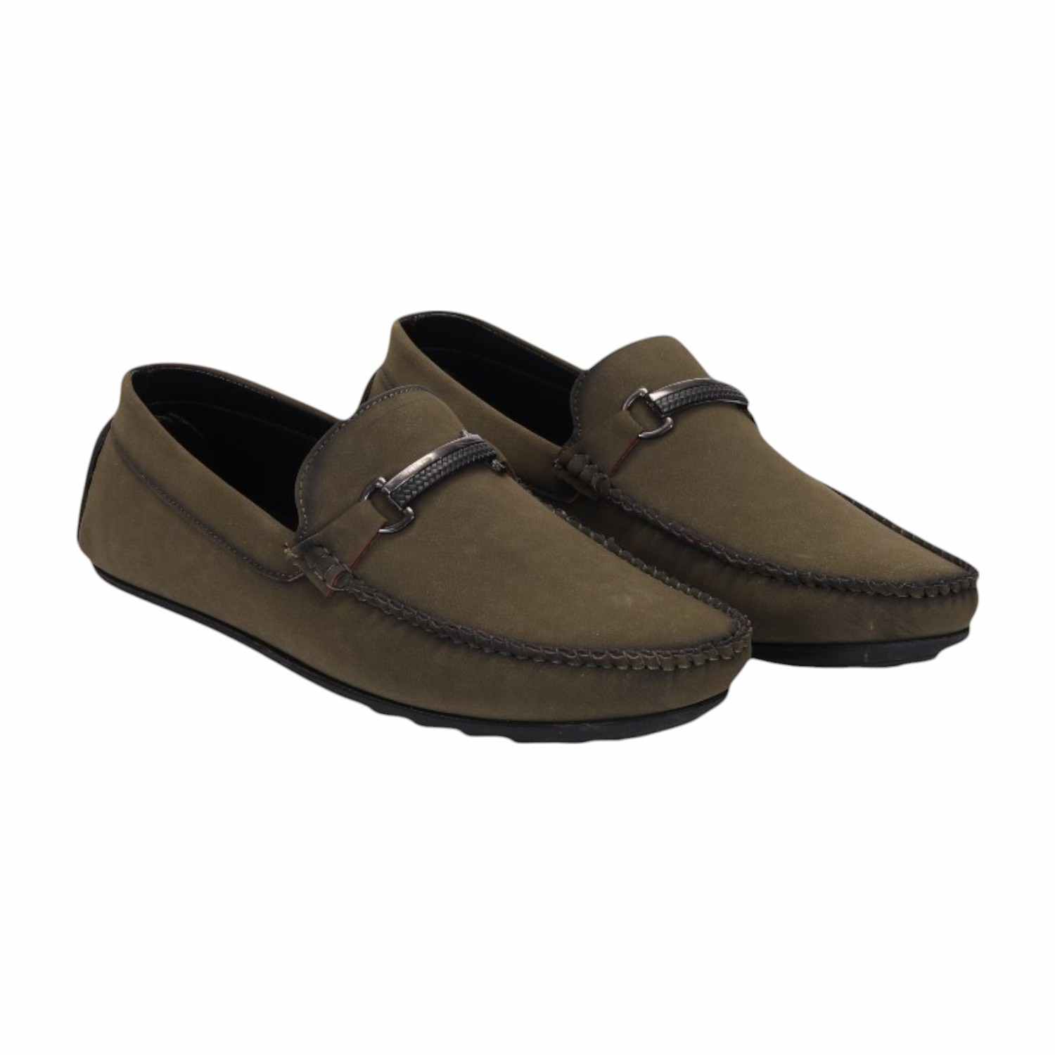 Men Olive Casual Shoes Slip On