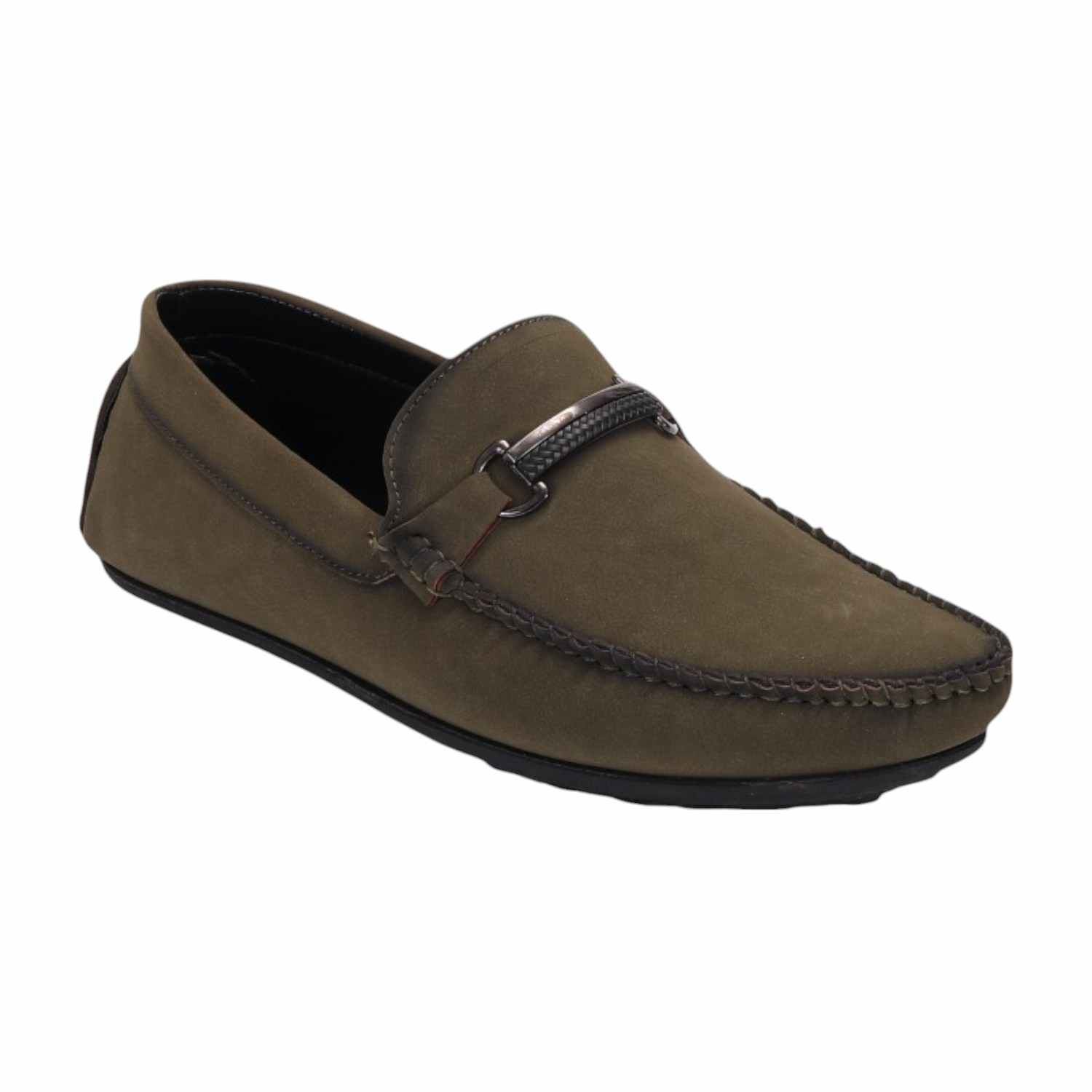 Men Olive Casual Shoes Slip On