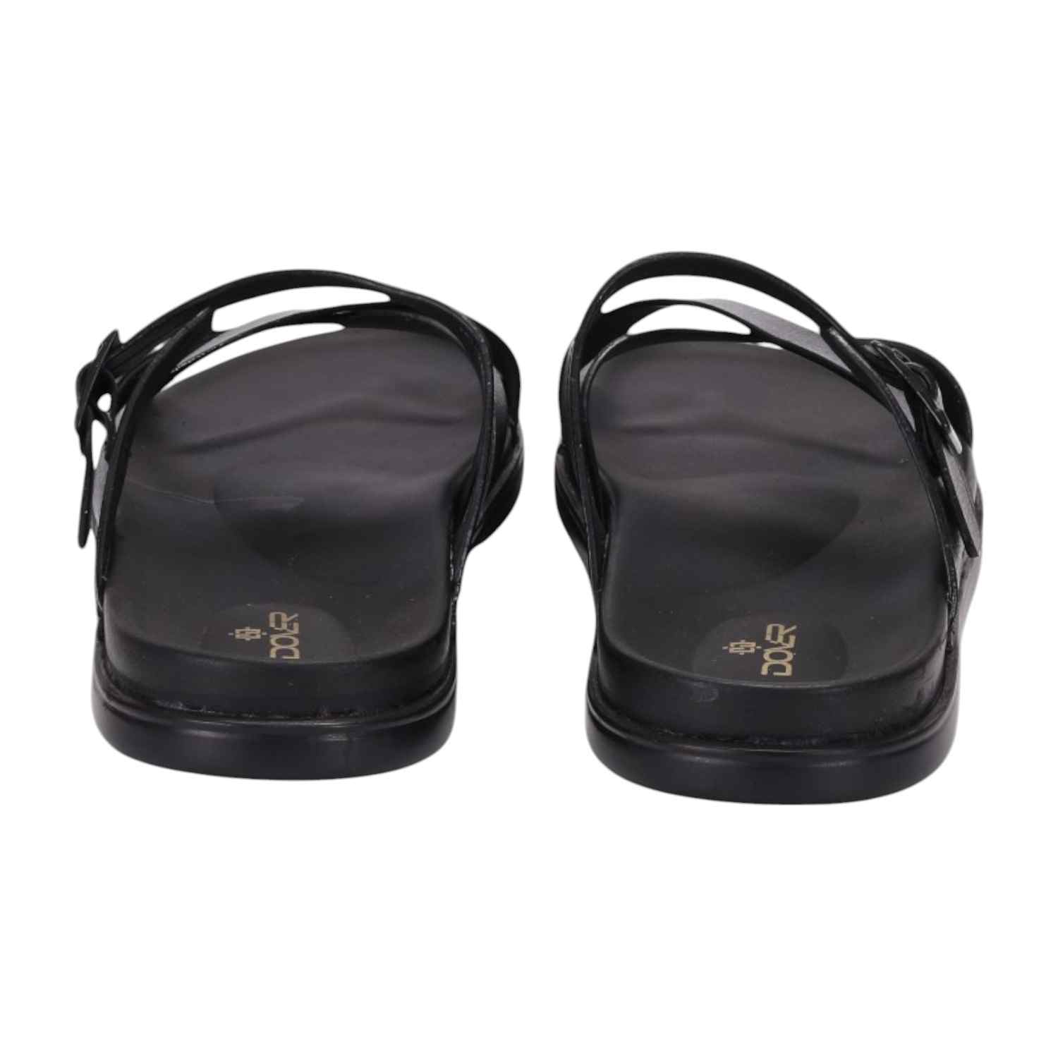 Men Black Criss Cross Strap With Buckle