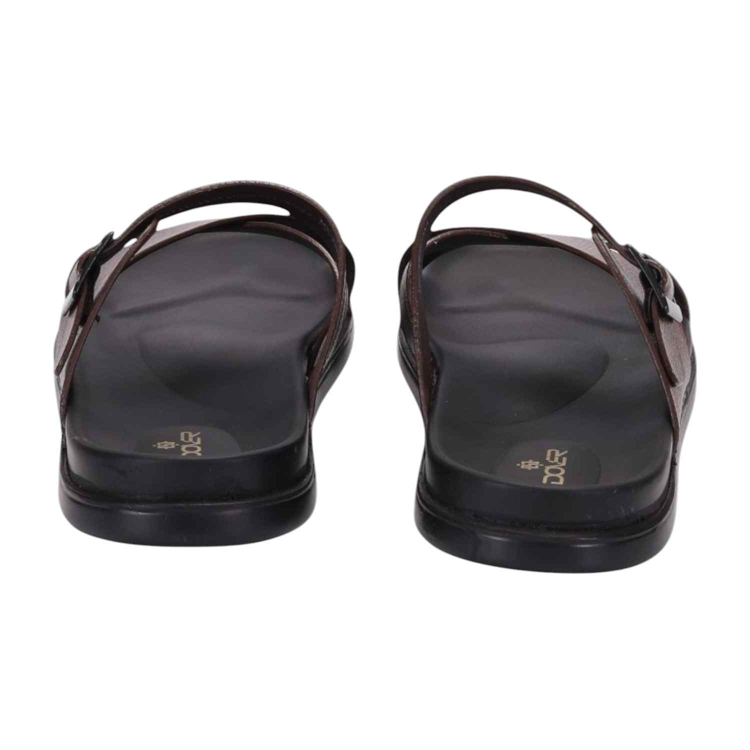 Men Brown Criss Cross Strap With Buckle