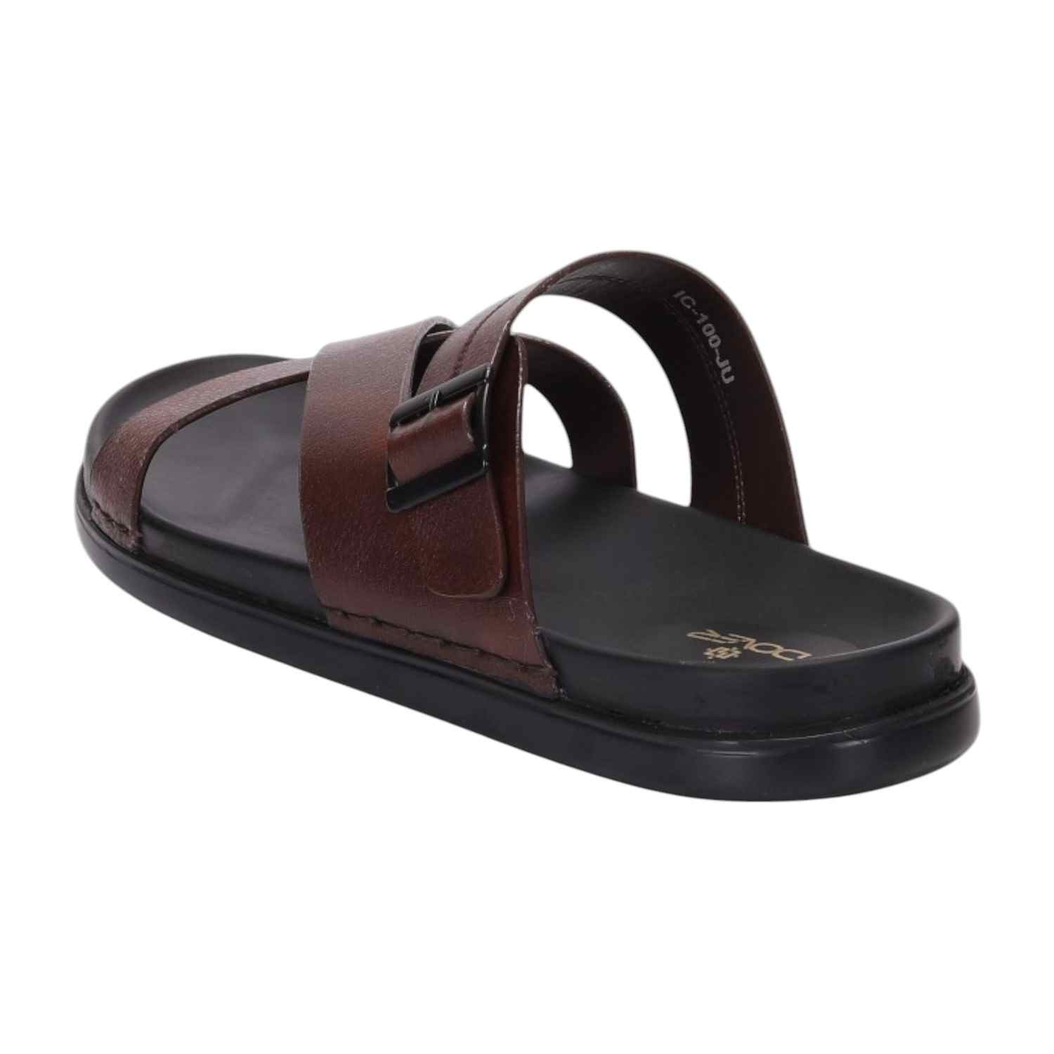 Men Brown Criss Cross Strap With Buckle
