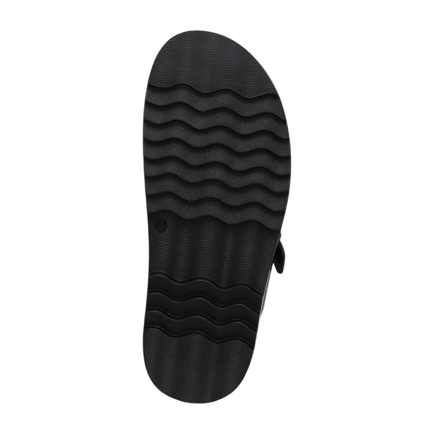 Men Brown Cross-Strap Buckle Comfort Slides
