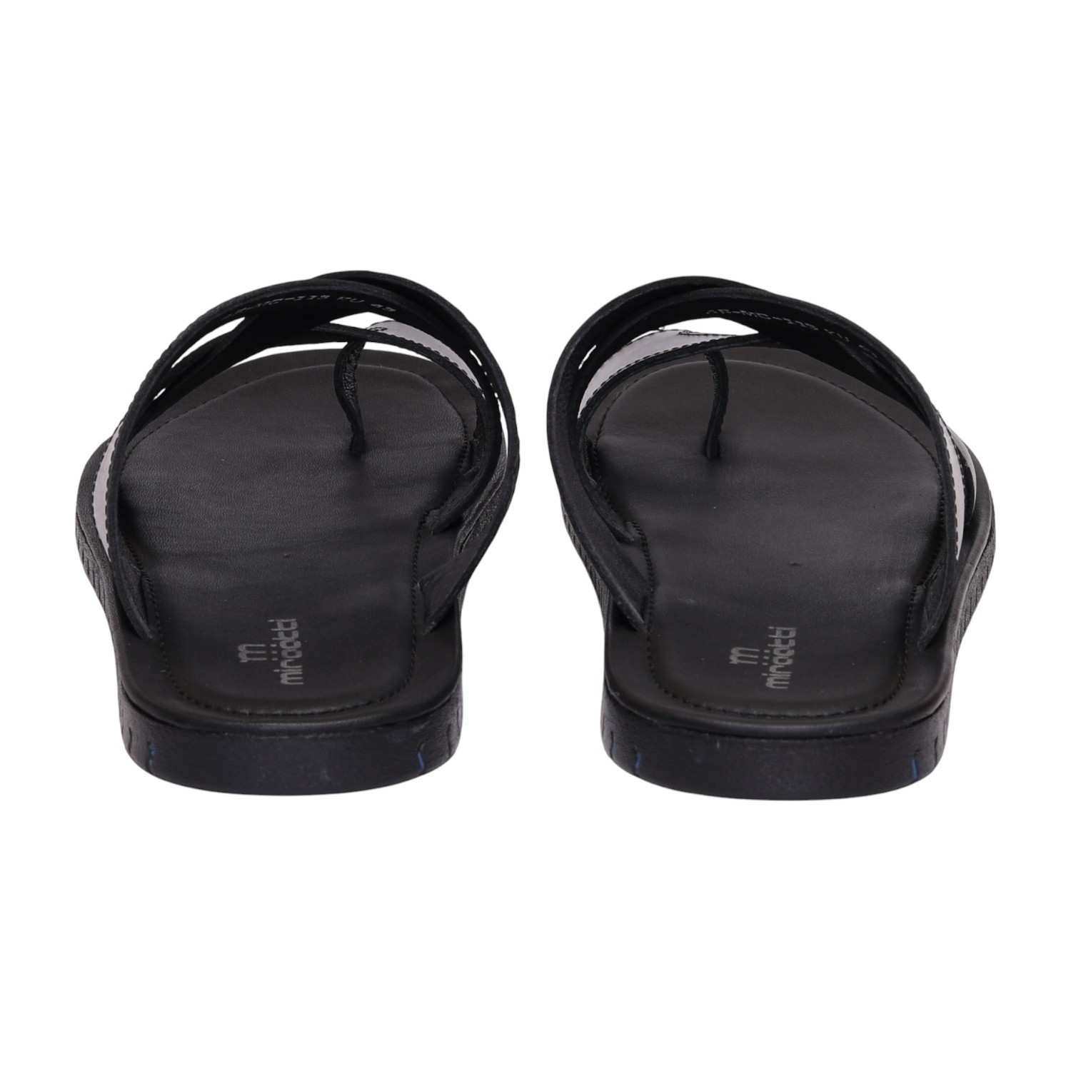Men Black Toe-Ring Cross-Strap Sandals