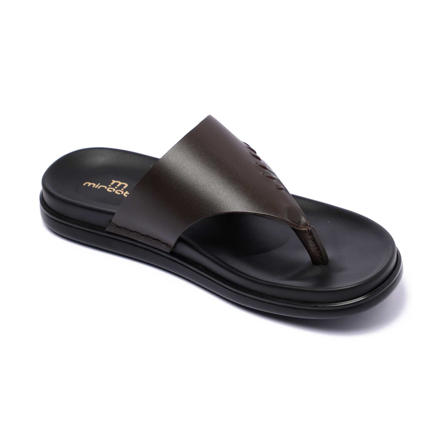 Men Brown Leather Slip-On Chappal
