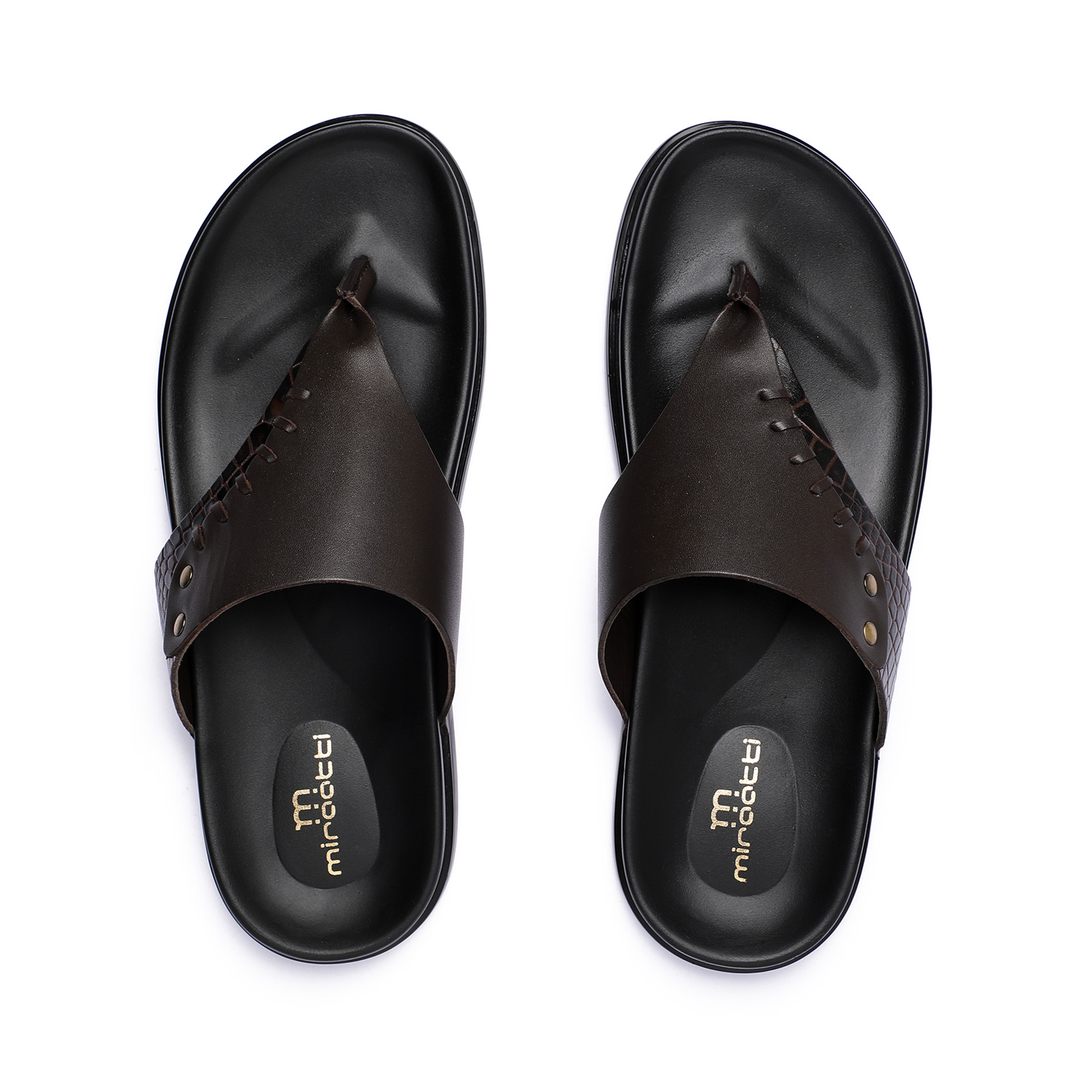 Men Brown Leather Slip-On Chappal
