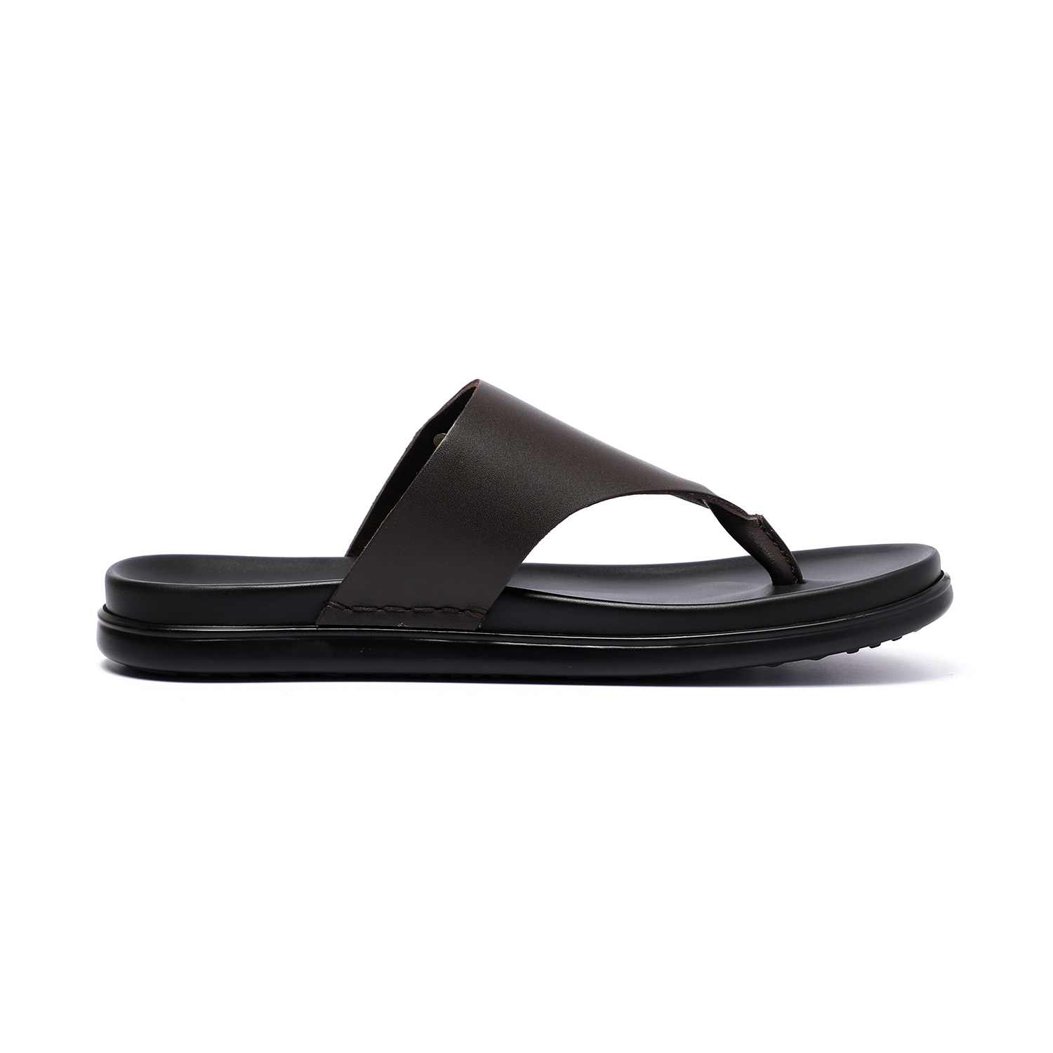 Men Brown Leather Slip-On Chappal